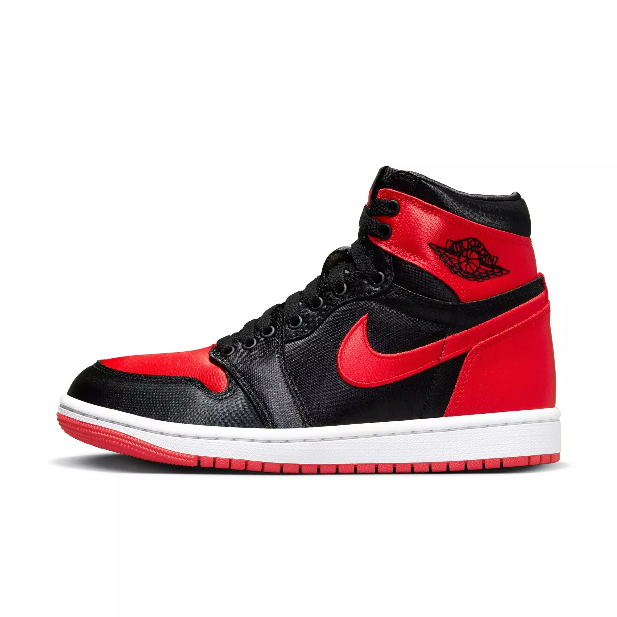 Jordan 1 Retro High OG "Satin Bred" Women's Shoe - BLACK/UNIVERSITY RED/WHITE