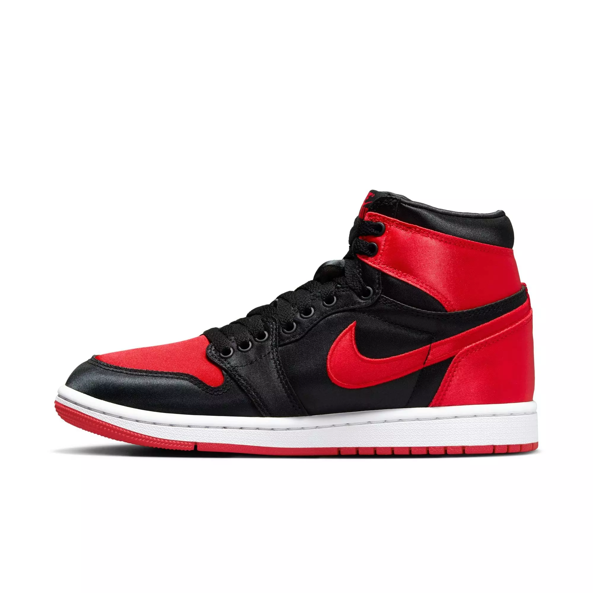 Jordan 1 Retro High OG "Satin Bred" Women's Shoe - BLACK/UNIVERSITY RED/WHITE