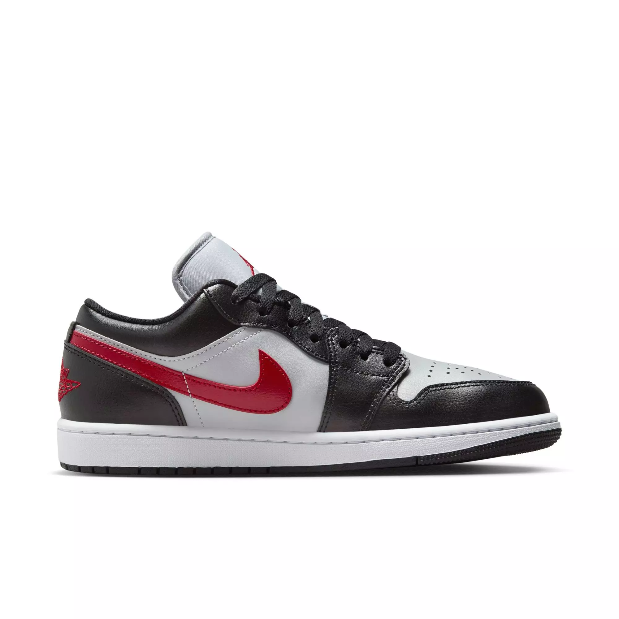 Jordan 1 Low "Wolf Grey/Gym Red/Black" Women's Shoe - GREY/RED