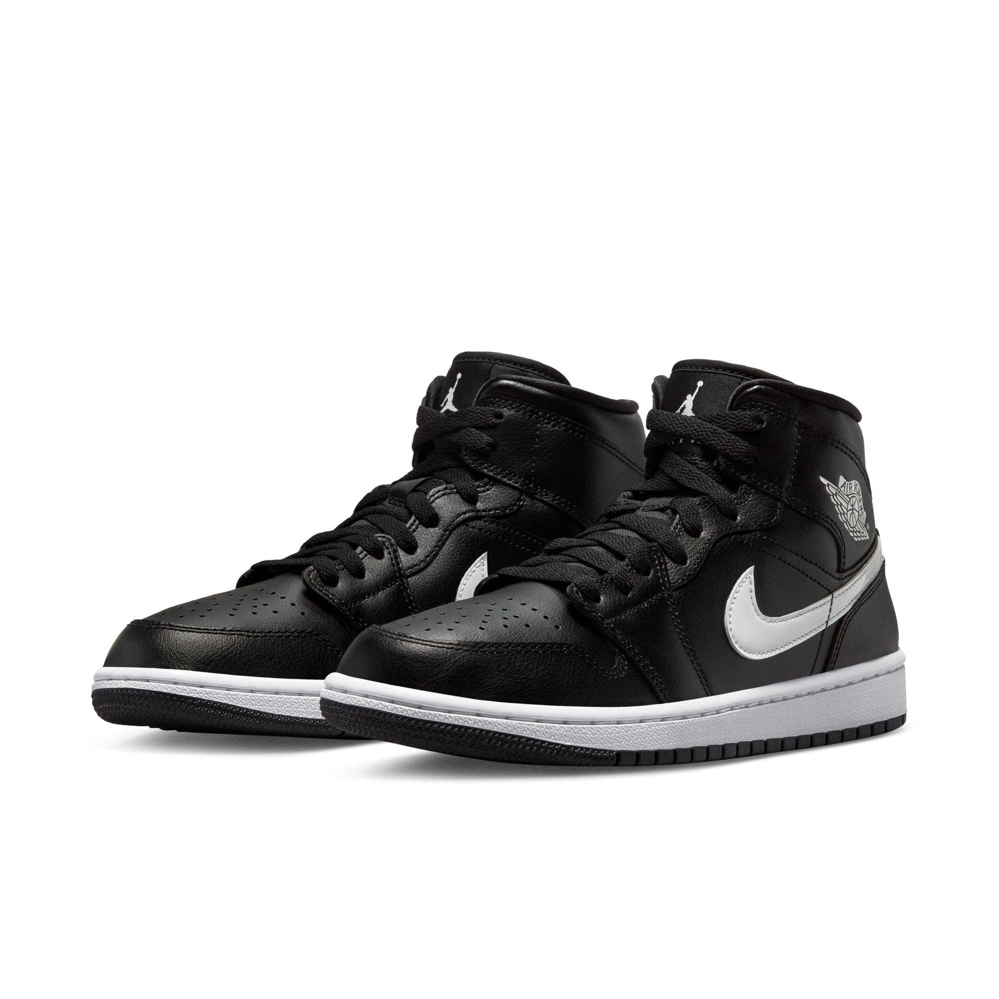 Jordan 1 Mid "Black/White" Women's Shoe - BLACK/WHITE Thumbnail View 8
