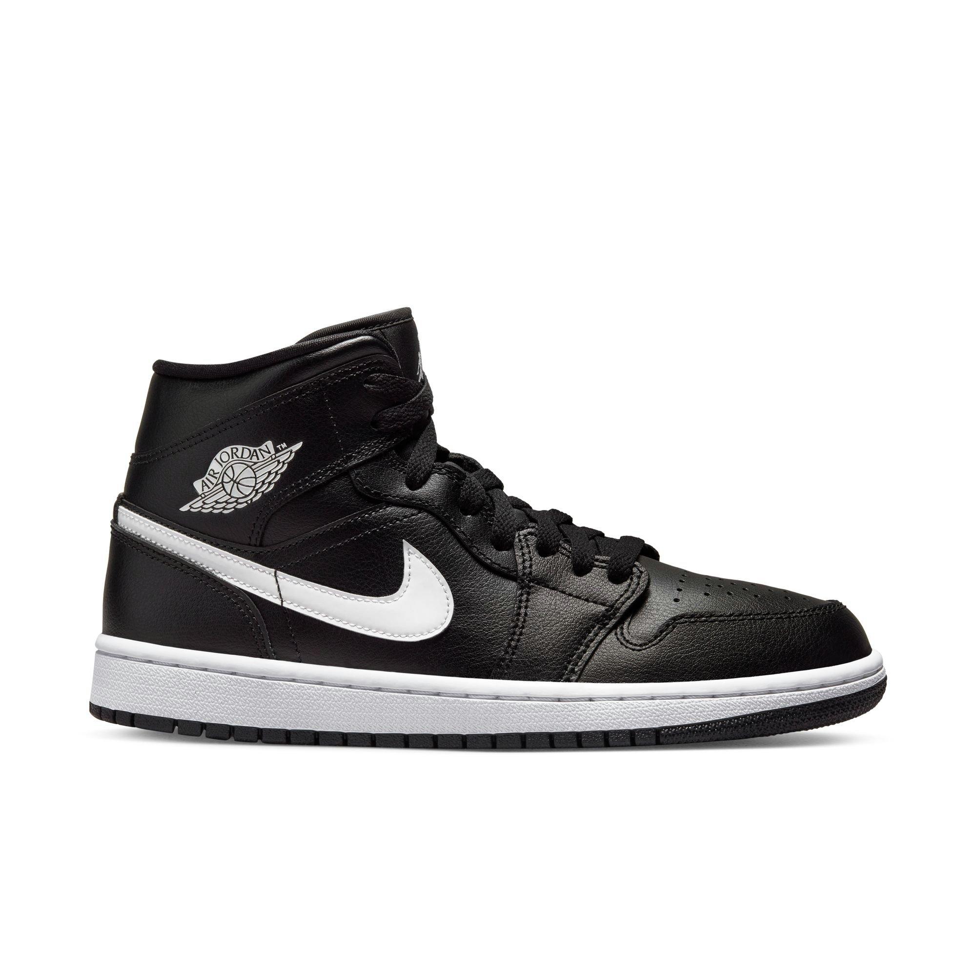 Jordan 1 Mid "Black/White" Women's Shoe - BLACK/WHITE Thumbnail View 1