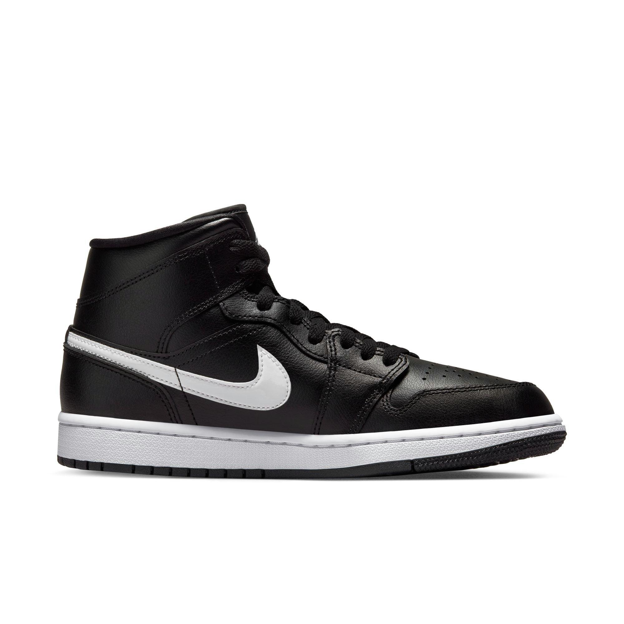 Jordan 1 Mid "Black/White" Women's Shoe - BLACK/WHITE Thumbnail View 2