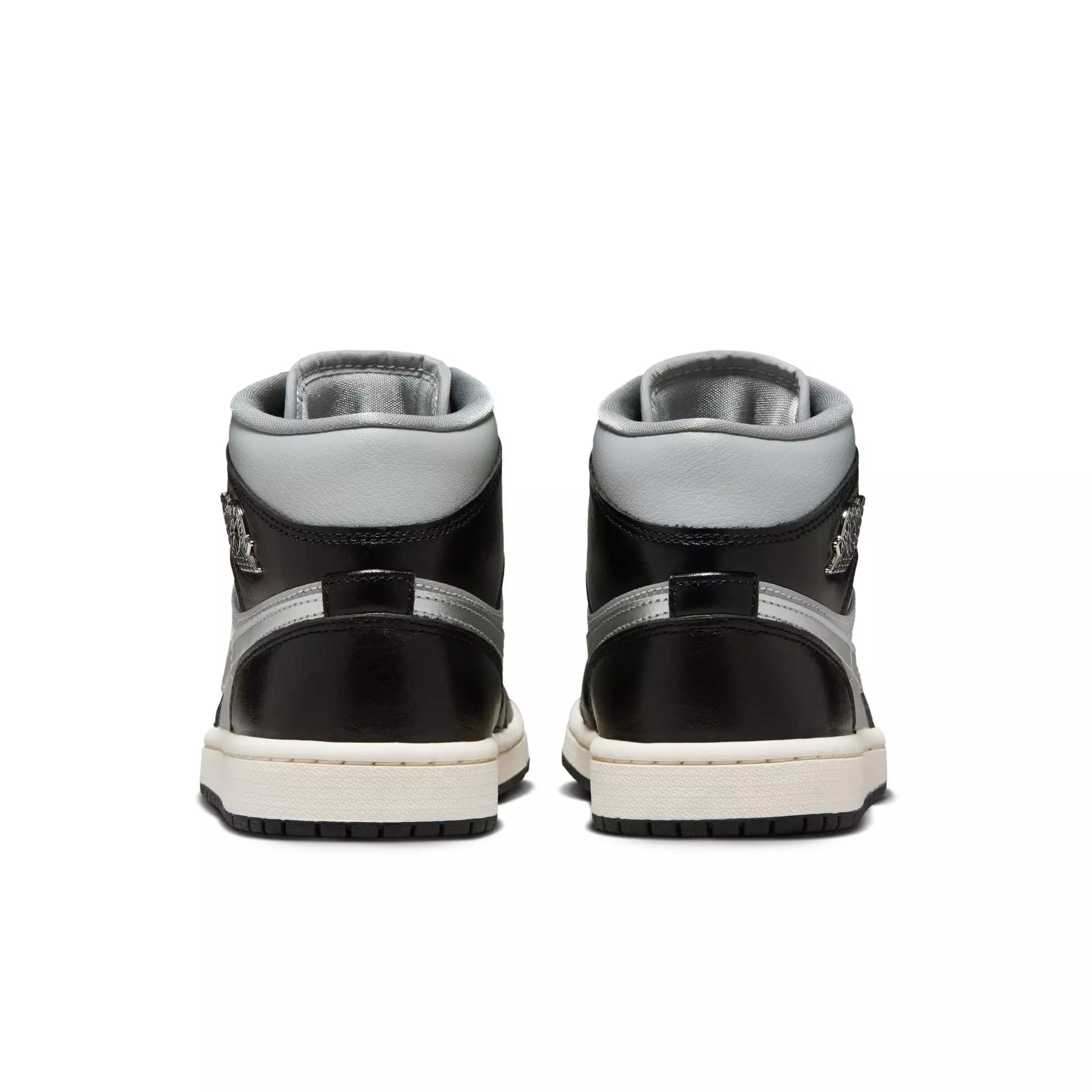 Jordan 1 Mid SE "Black/Metallic Silver/Lt Smoke Grey/Sail" Women's Shoe - BLACK/SILVER