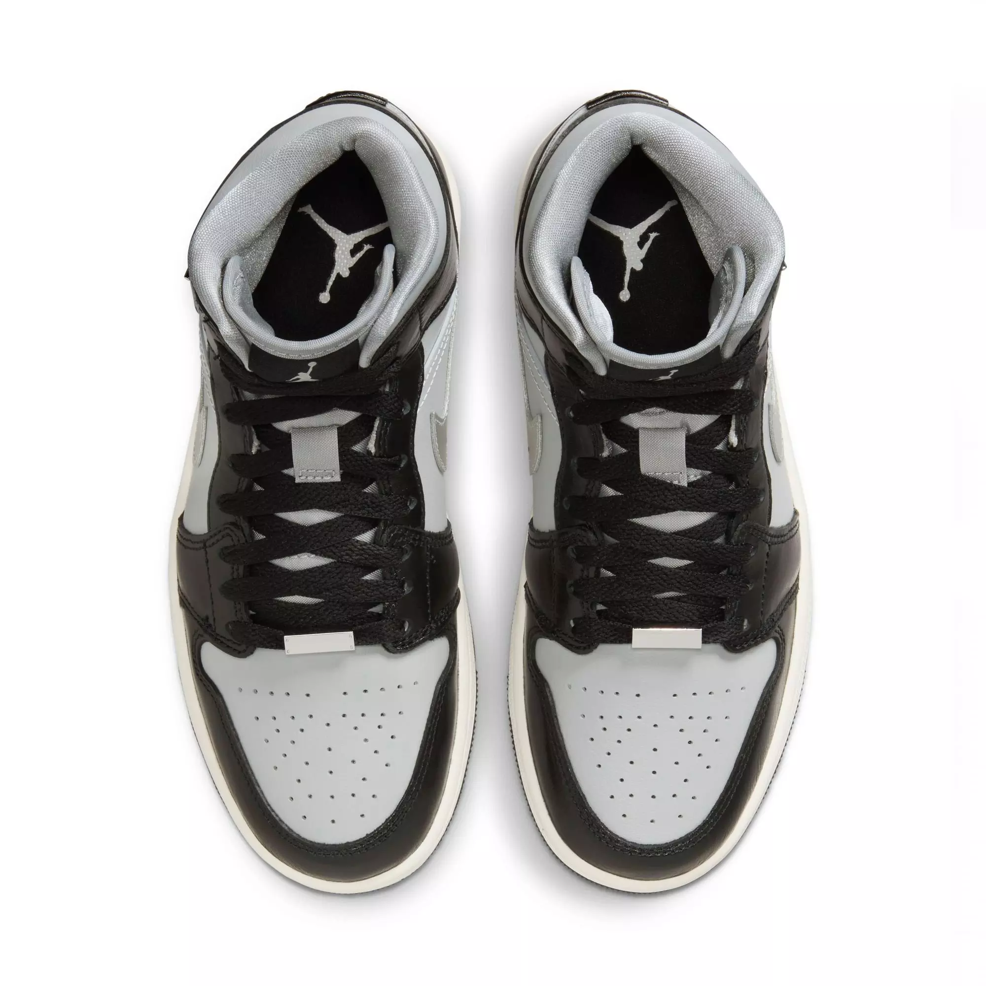 Jordan 1 Mid SE "Black/Metallic Silver/Lt Smoke Grey/Sail" Women's Shoe - BLACK/SILVER