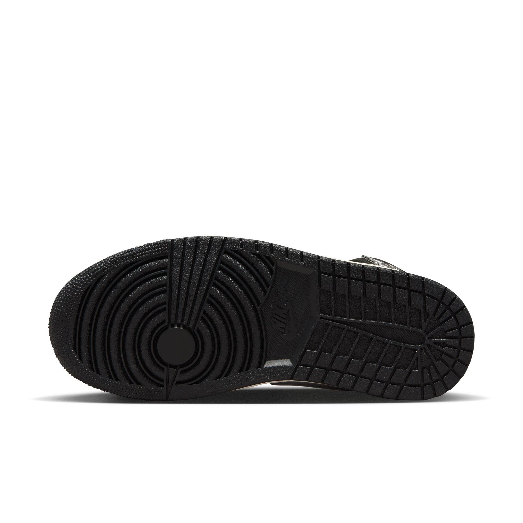 Jordan 1 Mid SE "Black/Metallic Silver/Lt Smoke Grey/Sail" Women's Shoe - BLACK/SILVER Thumbnail View 8