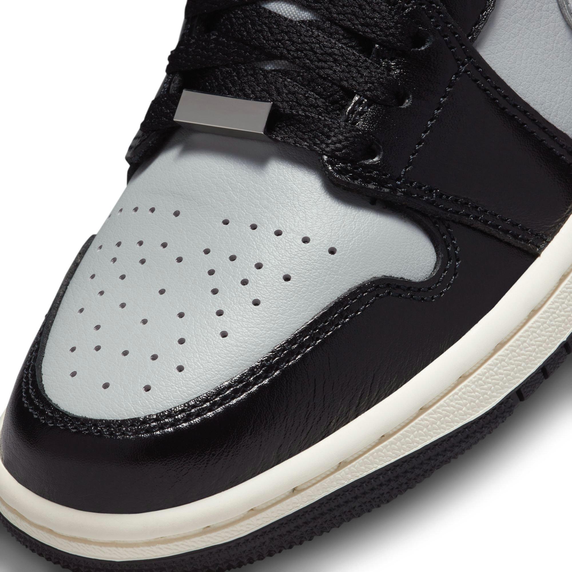 Jordan 1 Mid SE "Black/Metallic Silver/Lt Smoke Grey/Sail" Women's Shoe - BLACK/SILVER Thumbnail View 9