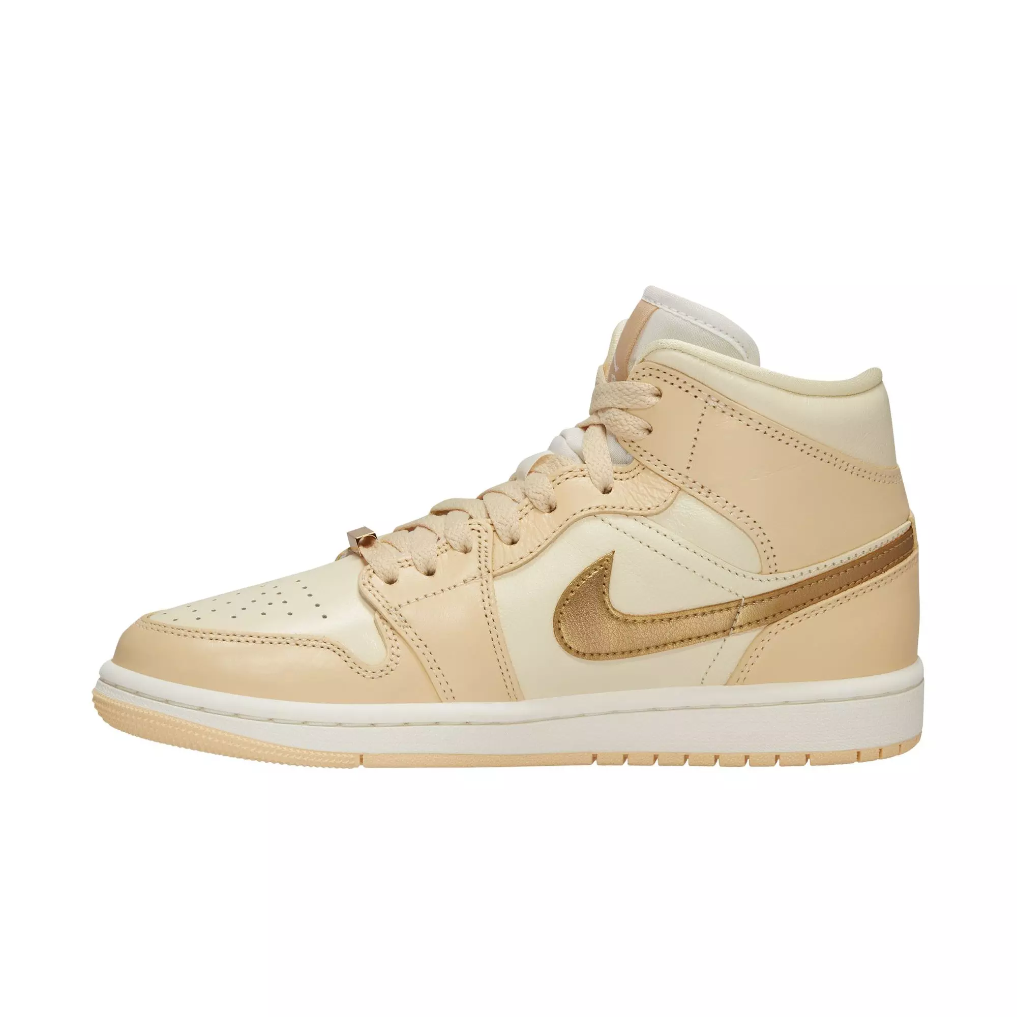 Jordan 1 Mid SE "Pale Vanilla/Gold" Women's Shoe - OFF-WHITE/KHAKI