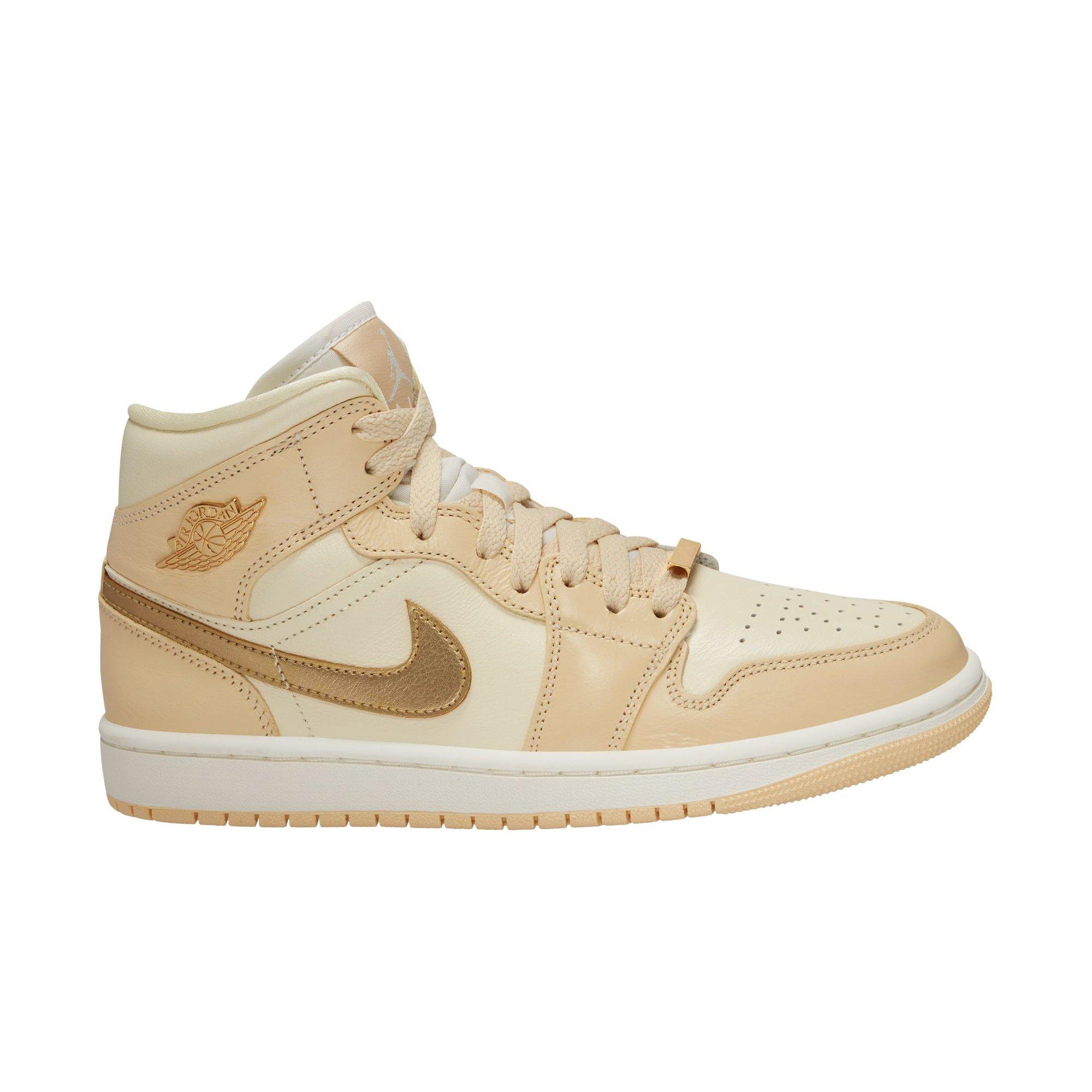 Jordan 1 Mid SE "Pale Vanilla/Gold" Women's Shoe - OFF-WHITE/KHAKI Thumbnail View 1