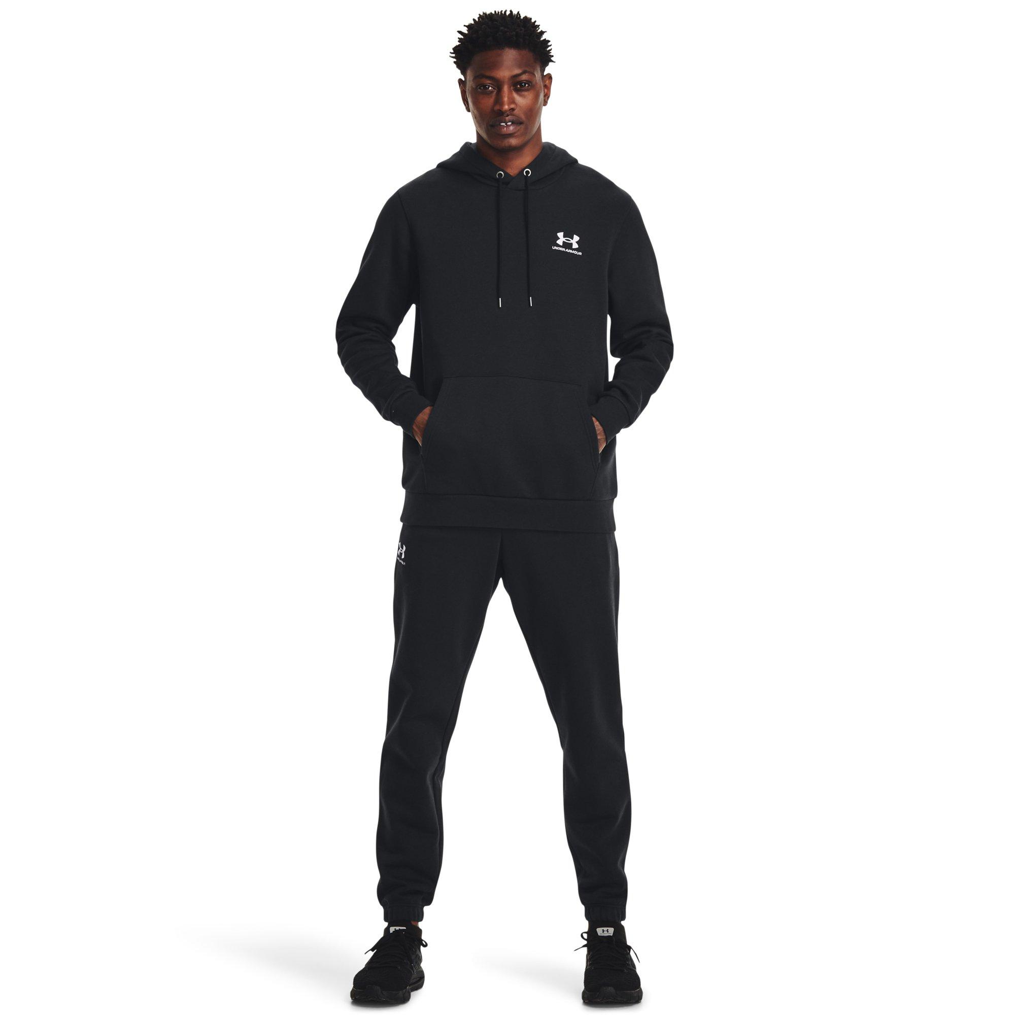 Under Armour Men's Essential Fleece Pullover - BLACK Thumbnail View 3