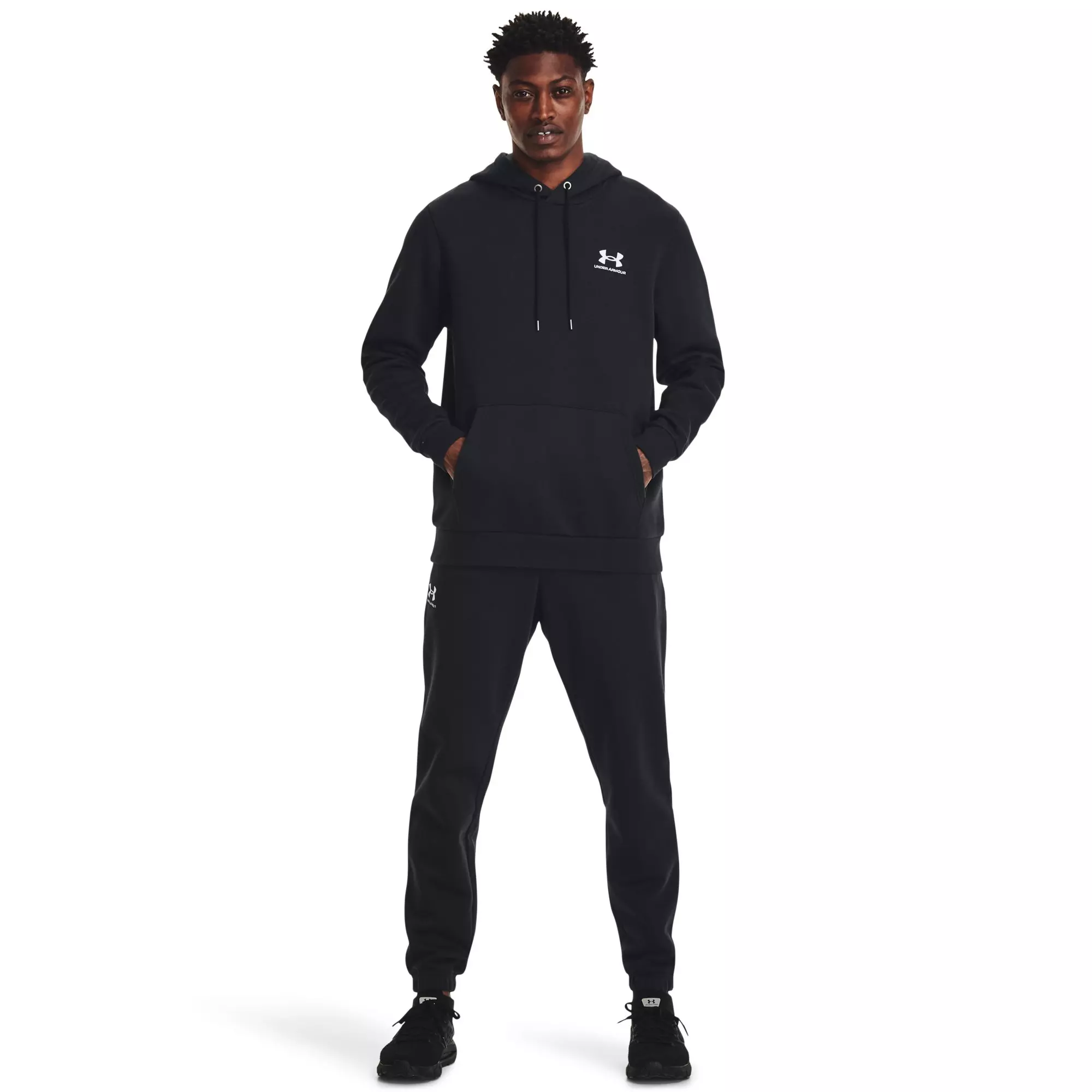 Under Armour Men's Essential Fleece Pullover - BLACK