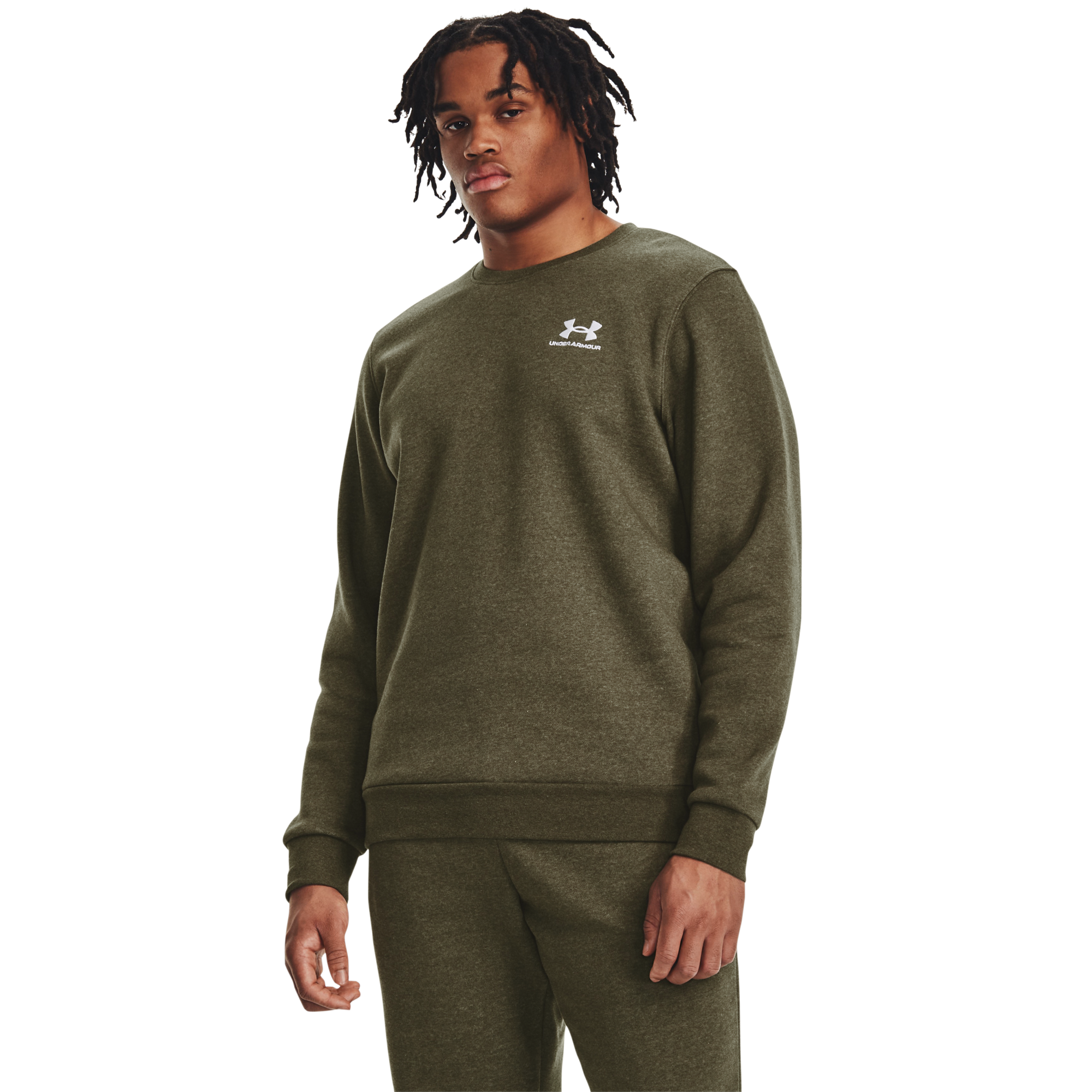Under Armour Men's Essential Crew Sweatshirt - GREEN Thumbnail View 1