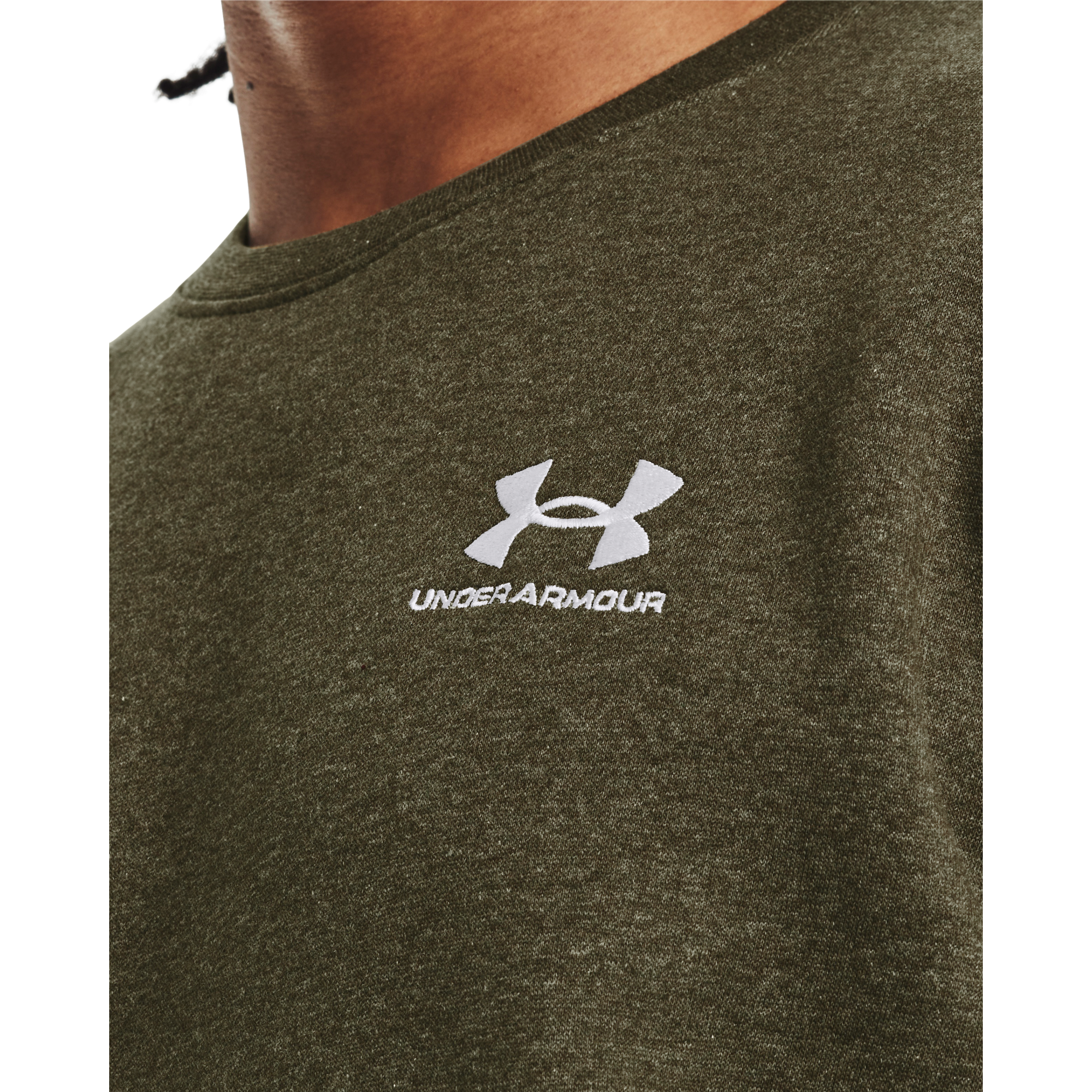 Under Armour Men's Essential Crew Sweatshirt - GREEN Thumbnail View 3