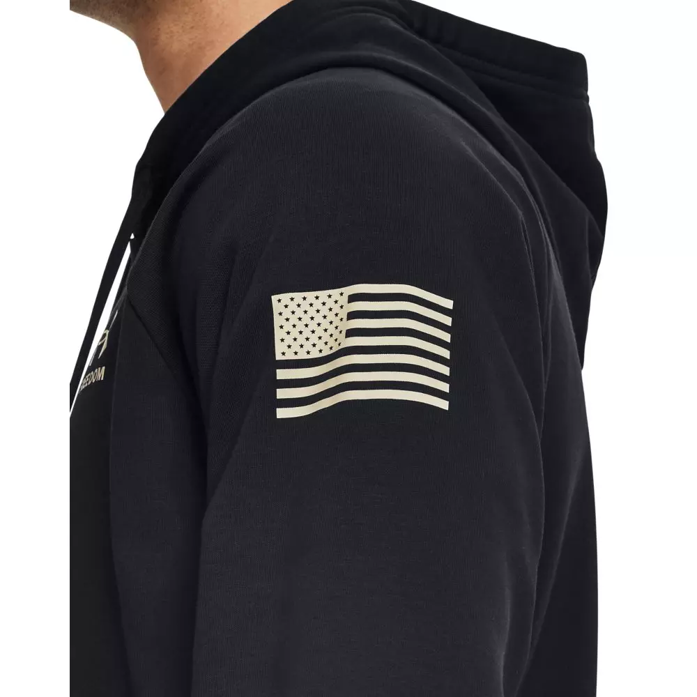 Under Armour Men's Freedom Flag Pullover Hoodie-Black/Tan - BLACK/TAN