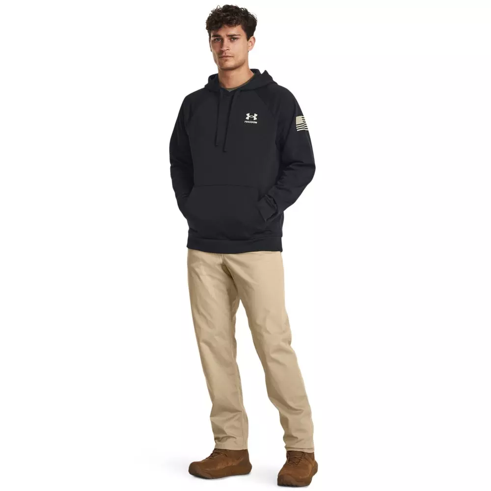Under Armour Men's Freedom Flag Pullover Hoodie-Black/Tan - BLACK/TAN