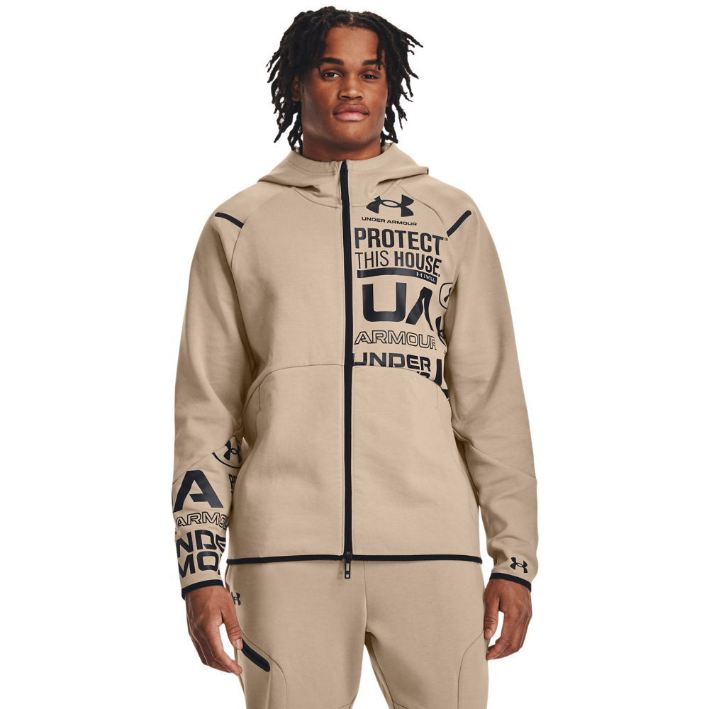 Under Armour Men's Unstoppable Full-Zip Graphic Jacket - TAN Thumbnail View 1