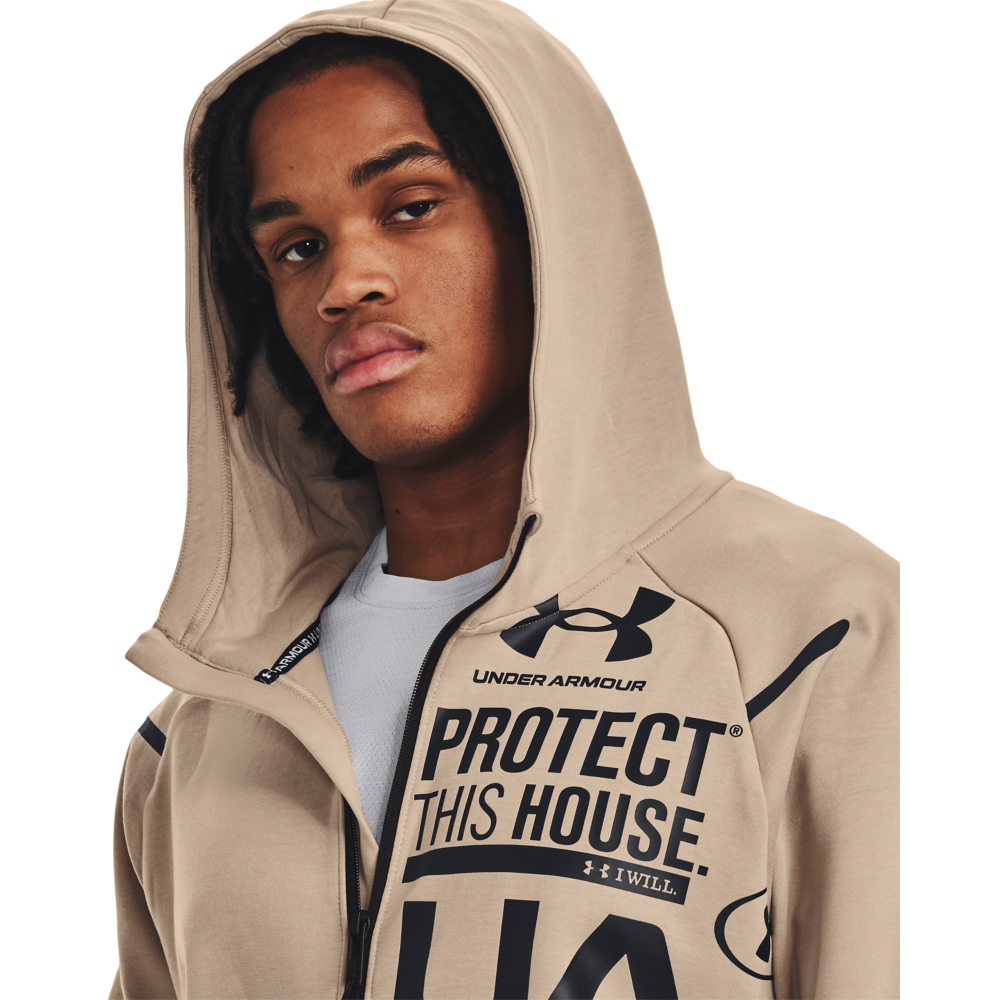 Under Armour Men's Unstoppable Full-Zip Graphic Jacket - TAN Thumbnail View 3