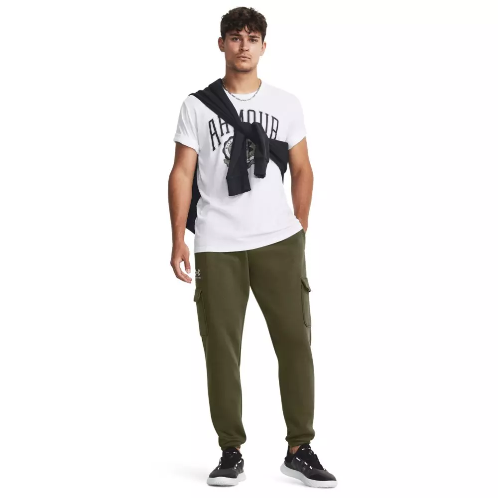 Under Armour Men's Essential Cargo Fleece Pants-Green - GREEN