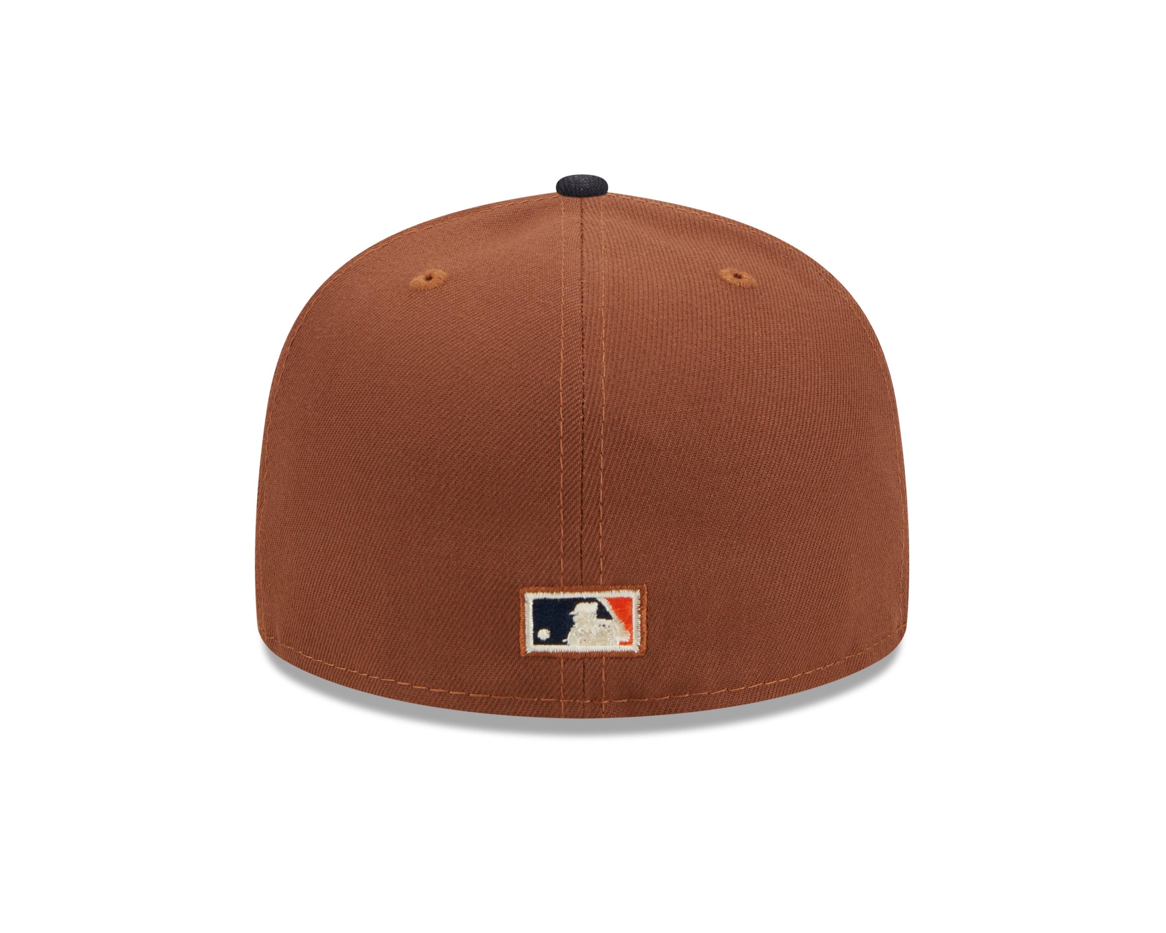 Houston Astros Hat Baseball Cap Fitted 7 1/4 New Era Brown MLB