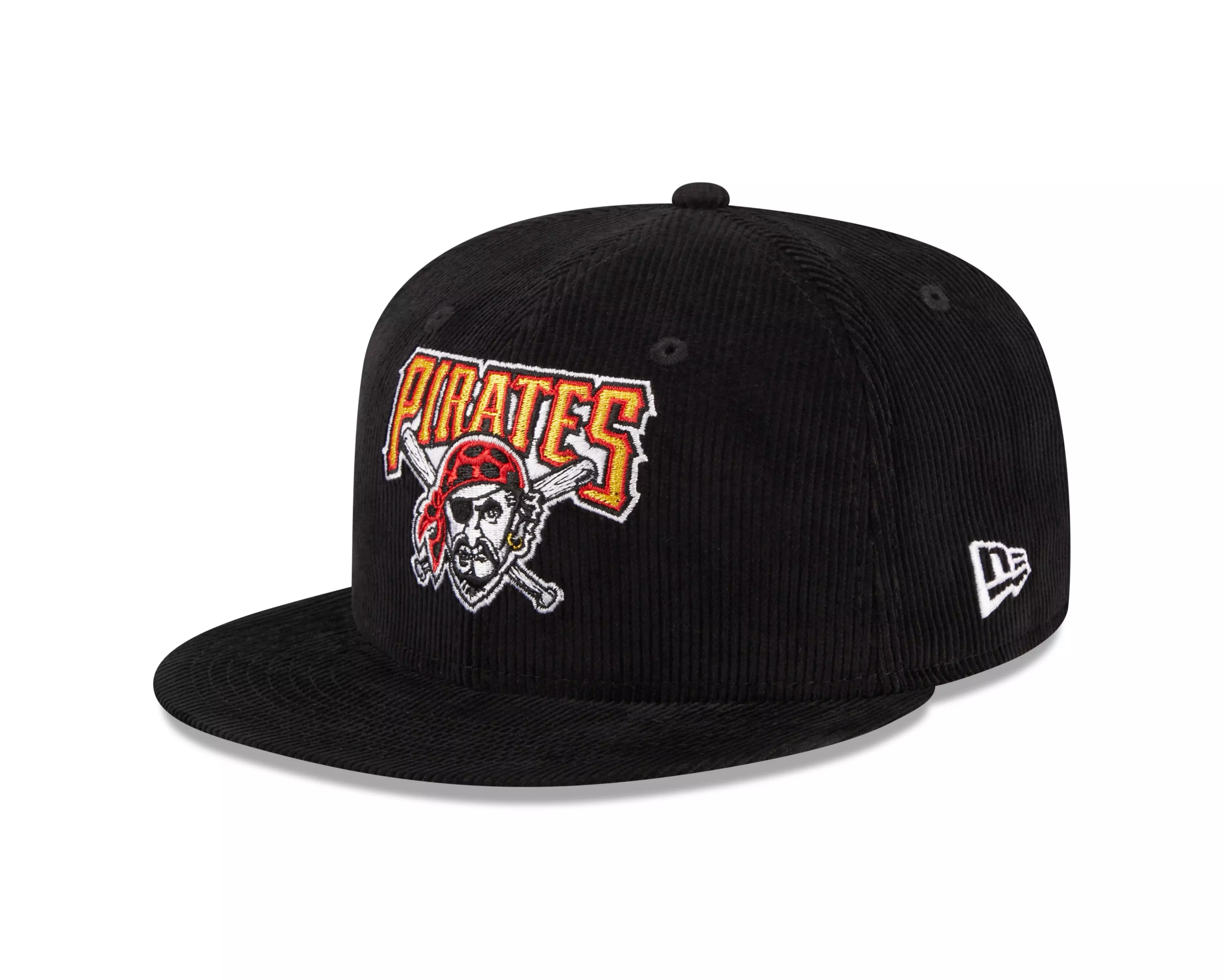 New Era Pittsburgh Pirates MLB Throwback Corduroy Fitted Hat - BLACK