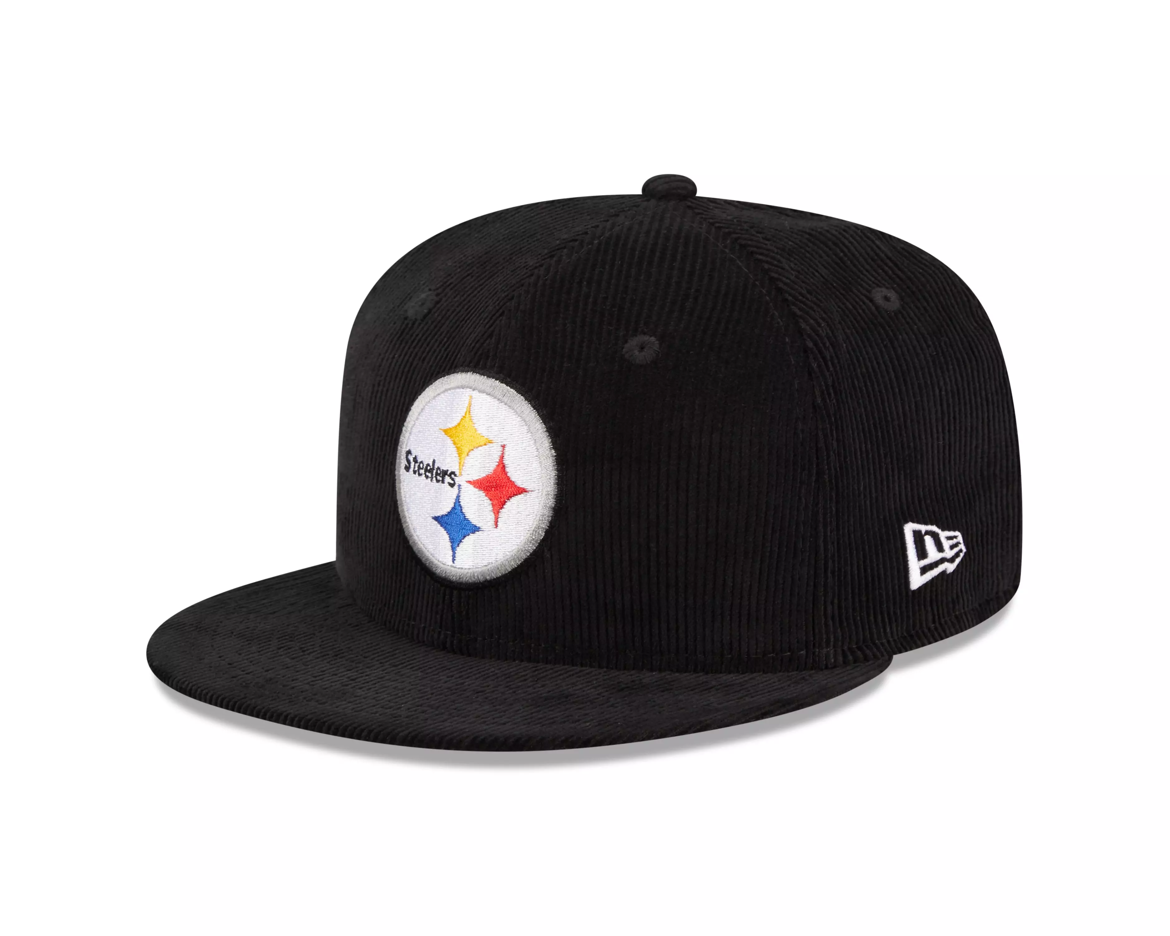 New Era Pittsburgh Steelers NFL Throwback Corduroy Fitted Hat - BLACK