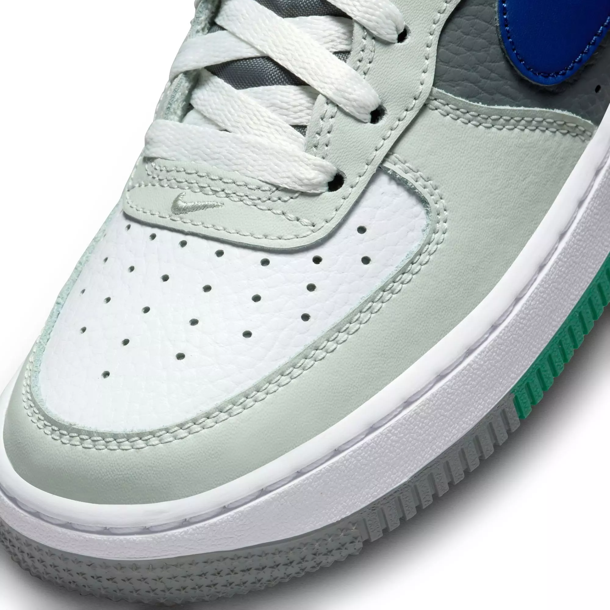 Nike Air Force 1 LV8 2 "Light Silver/Deep Royal Blue/White" Grade School Boys' Shoe - SILVER/BLUE
