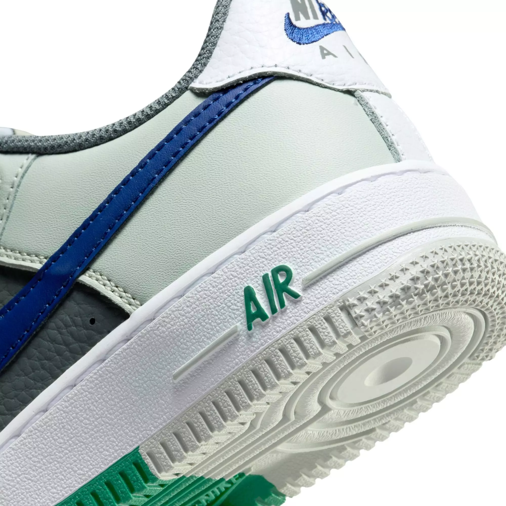 Nike Air Force 1 LV8 2 "Light Silver/Deep Royal Blue/White" Grade School Boys' Shoe - SILVER/BLUE