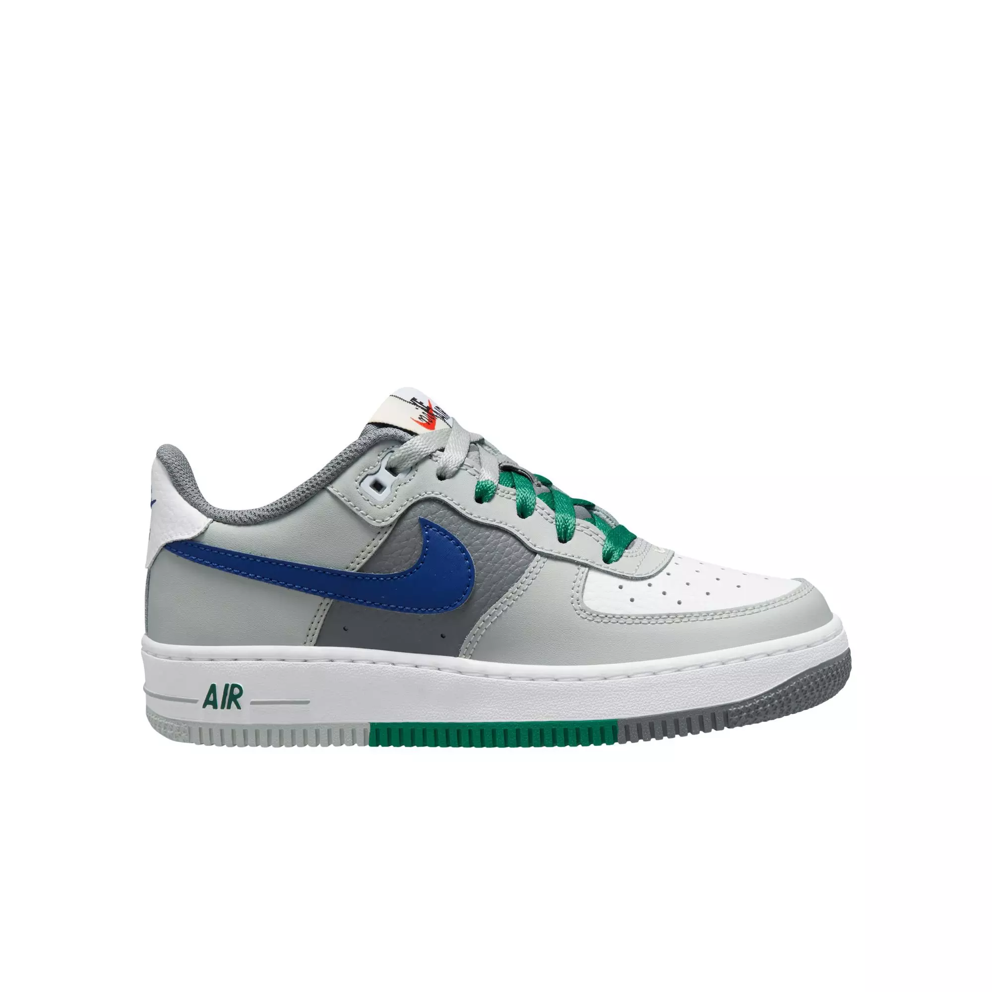 Nike Air Force 1 LV8 2 "Light Silver/Deep Royal Blue/White" Grade School Boys' Shoe - SILVER/BLUE