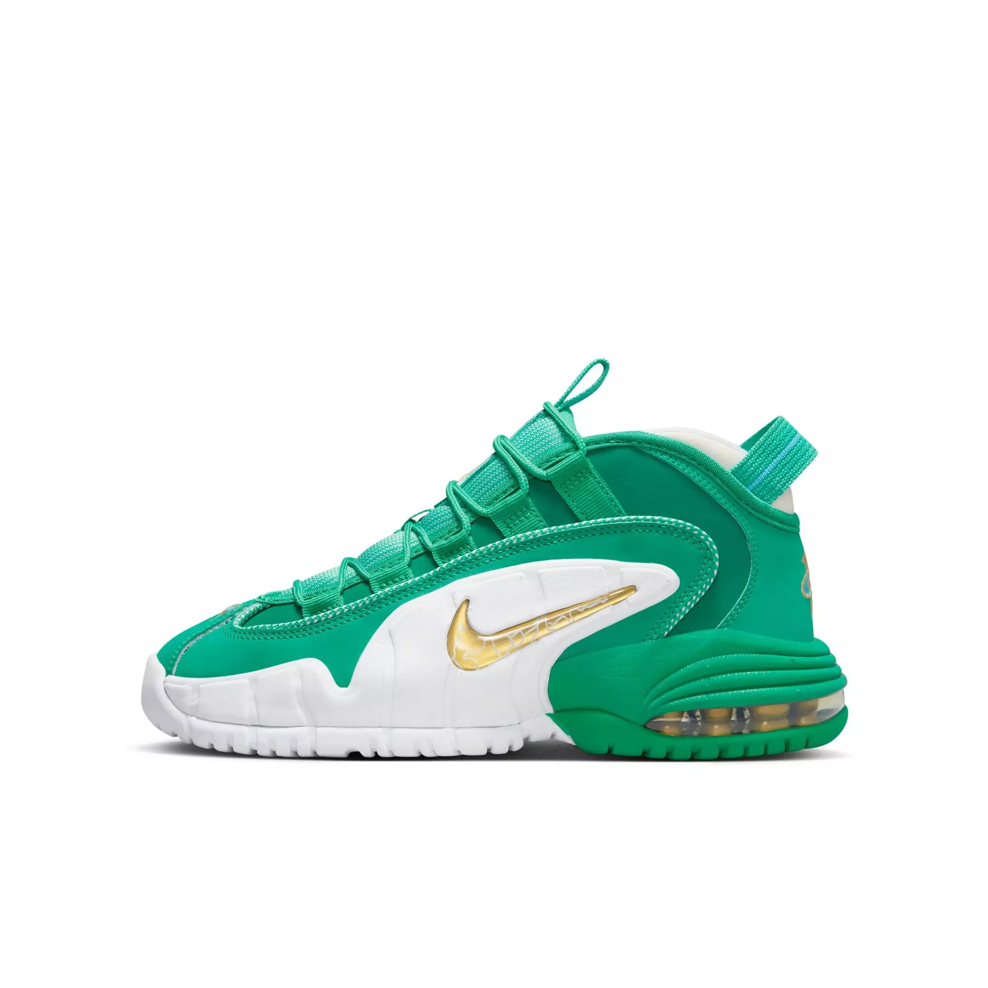 Nike Air Max Penny "Stadium Green" Grade School Kids' Shoe - STADIUM GREEN/METALLIC GOLD/WHITE