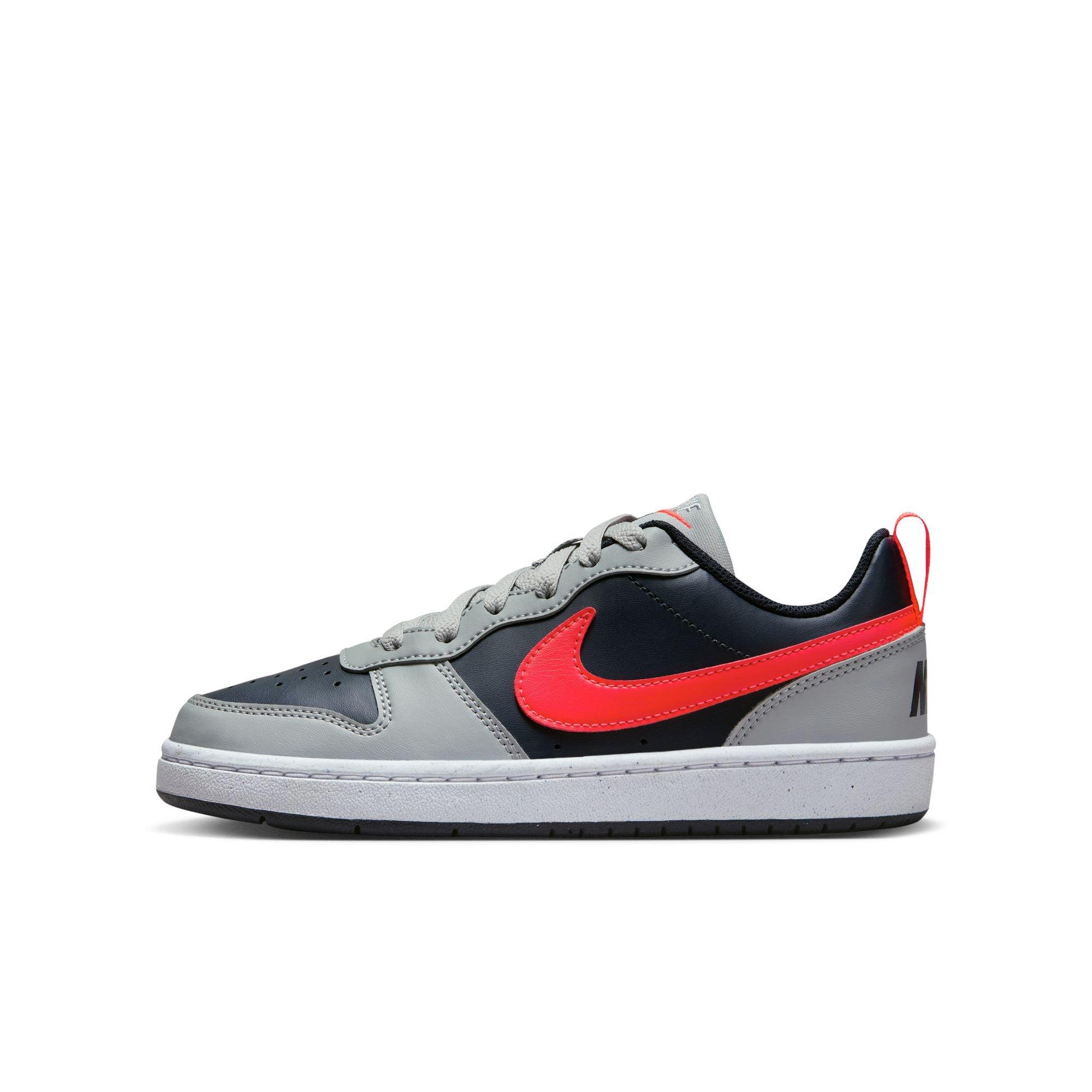 Nike Court Borough Low Recraft "Grey/Red" Grade School Boys' Shoe - GREY/RED Thumbnail View 3
