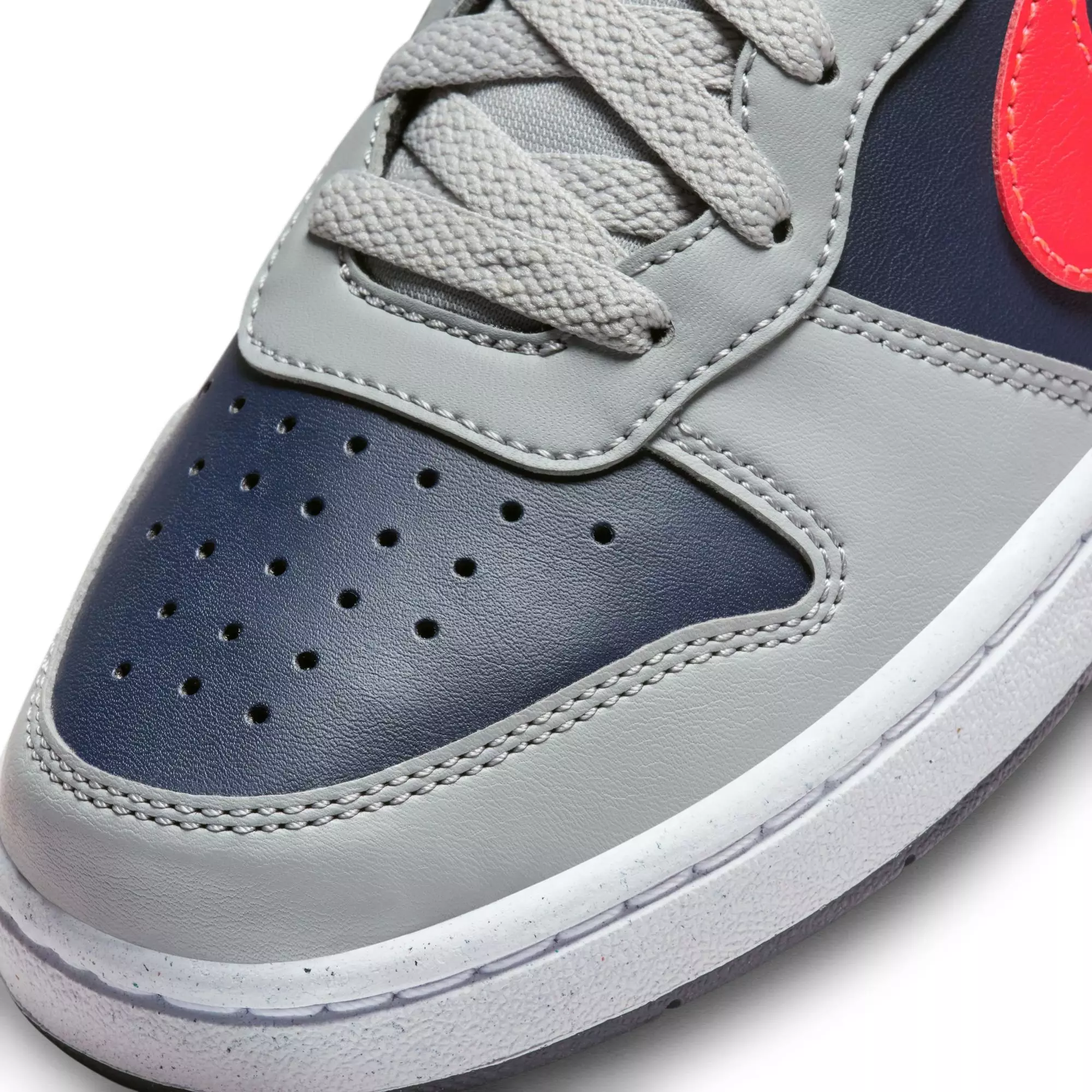 Nike Court Borough Low Recraft "Grey/Red" Grade School Boys' Shoe - GREY/RED