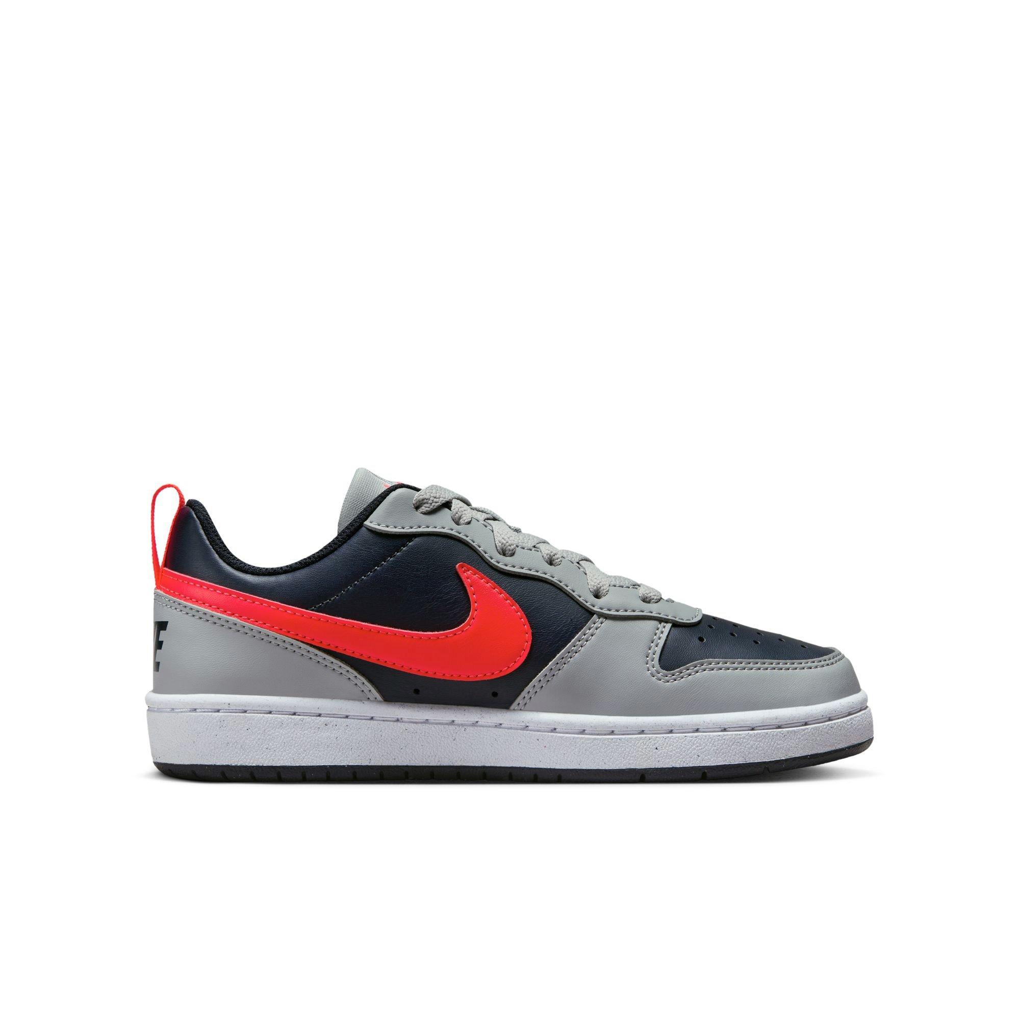 Nike Court Borough Low Recraft "Grey/Red" Grade School Boys' Shoe - GREY/RED Thumbnail View 1