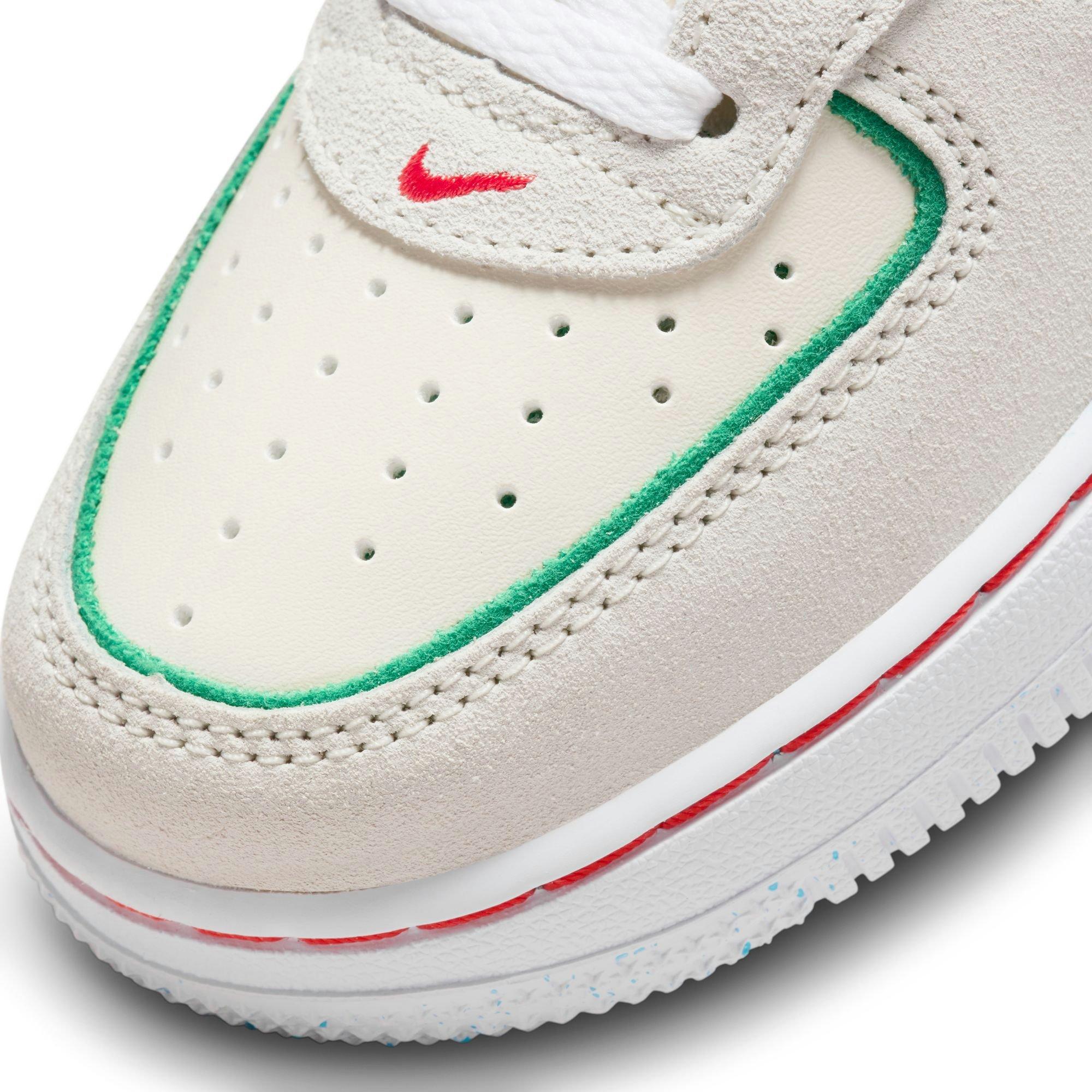 Nike Big Kids Air Force 1 LV8 2 BG (pale Ivory / WHITE-PICANTE red-baltic Blue)