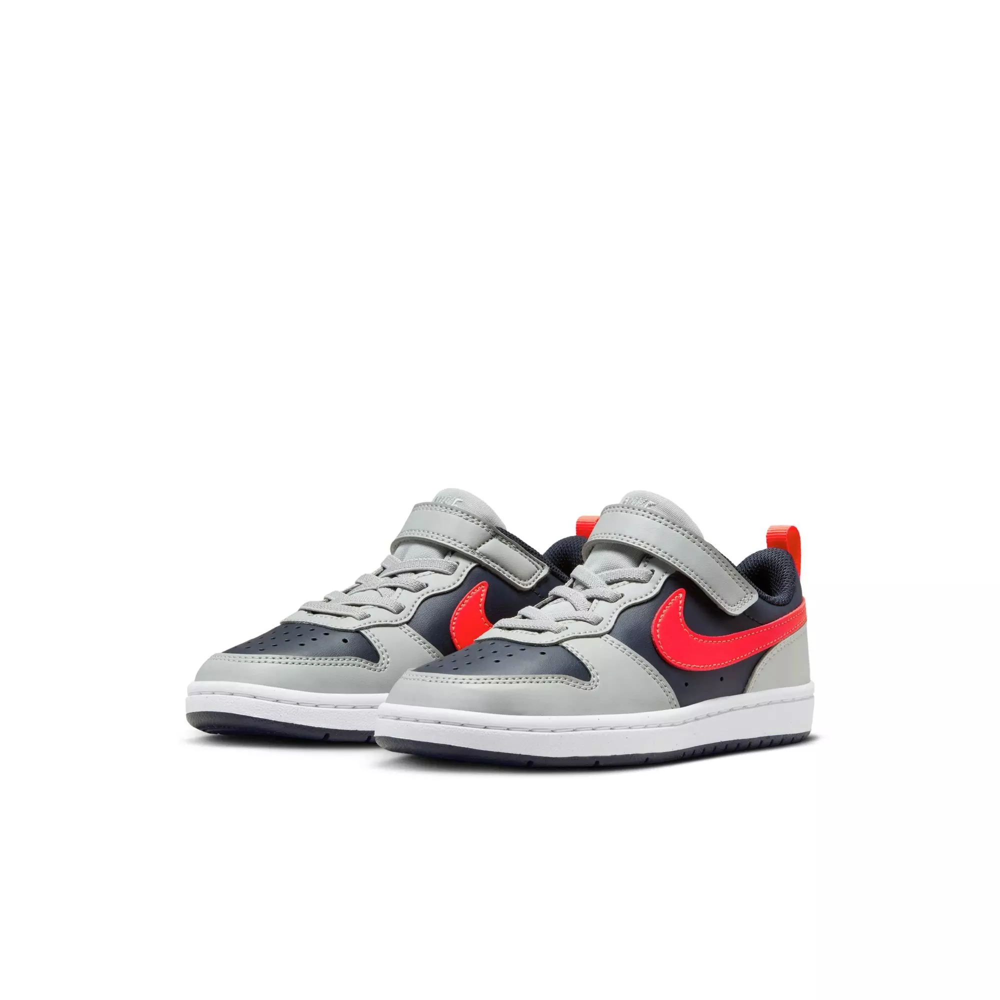 Nike Court Borough Low Recraft "Lt Smoke Grey/Bright Crimson" Preschool Boys' Shoe - GREY/RED