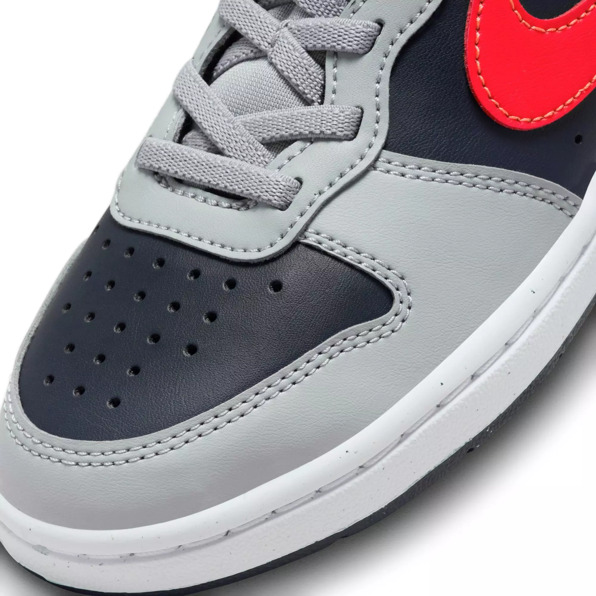 Nike Court Borough Low Recraft "Lt Smoke Grey/Bright Crimson" Preschool Boys' Shoe - GREY/RED