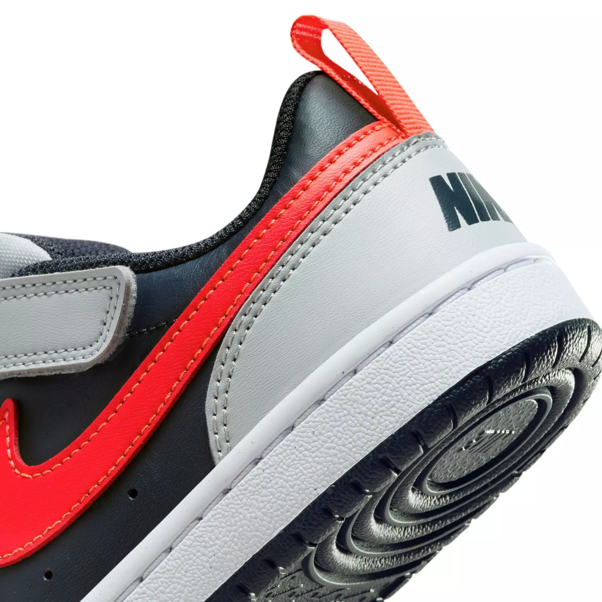 Nike Court Borough Low Recraft "Lt Smoke Grey/Bright Crimson" Preschool Boys' Shoe - GREY/RED