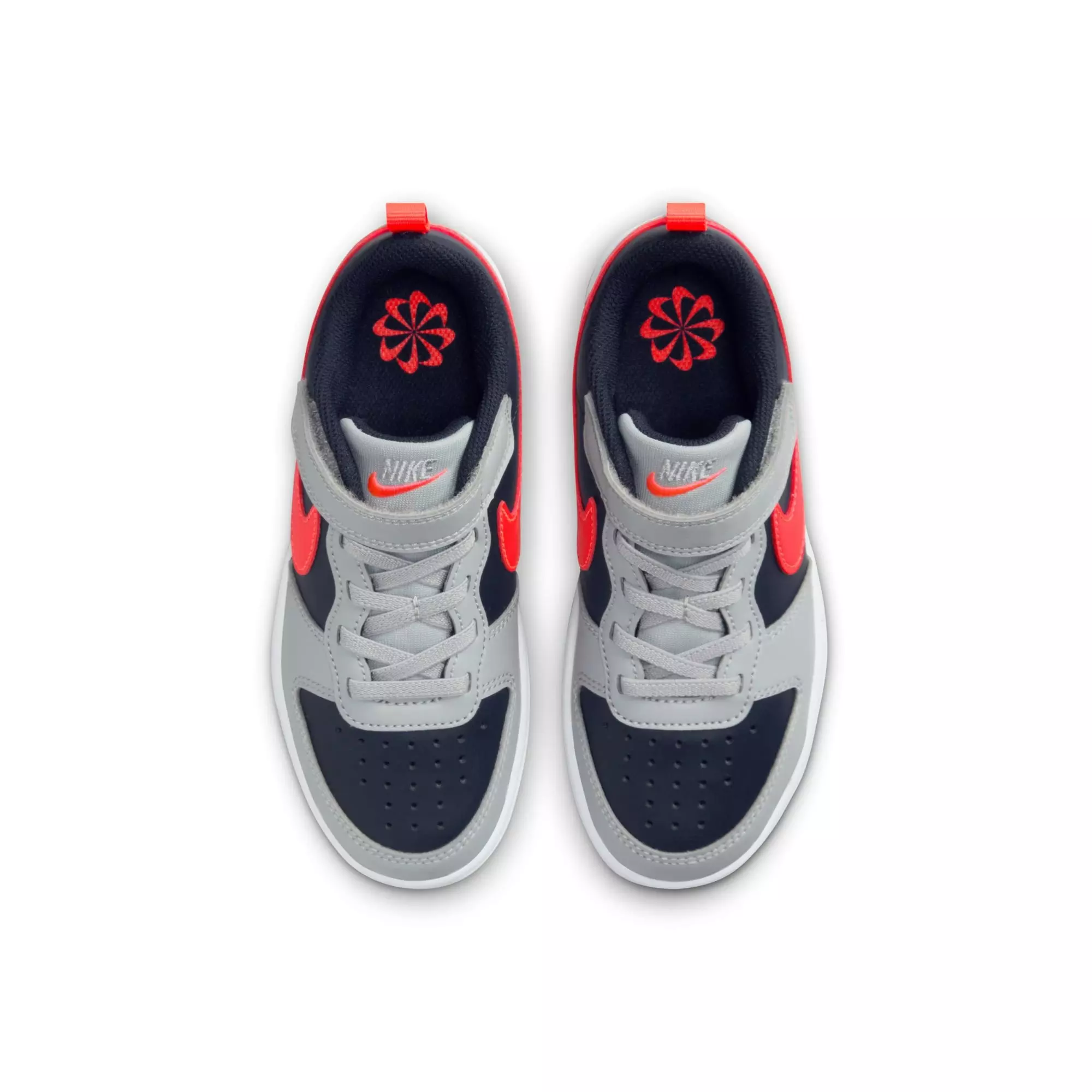 Nike Court Borough Low Recraft "Lt Smoke Grey/Bright Crimson" Preschool Boys' Shoe - GREY/RED