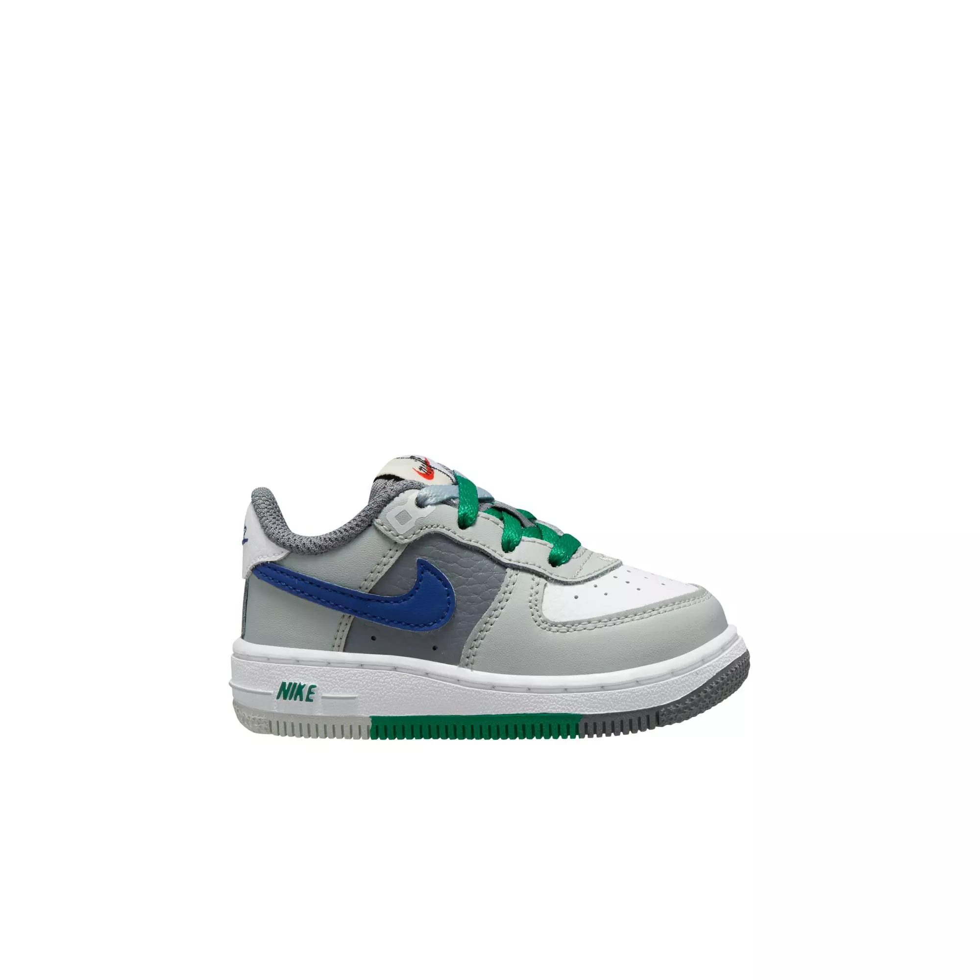Nike Air Force 1 Low LV8 2 "Light Silver/Deep Royal Blue/White" Toddler Boys' Shoe - SILVER/BLUE