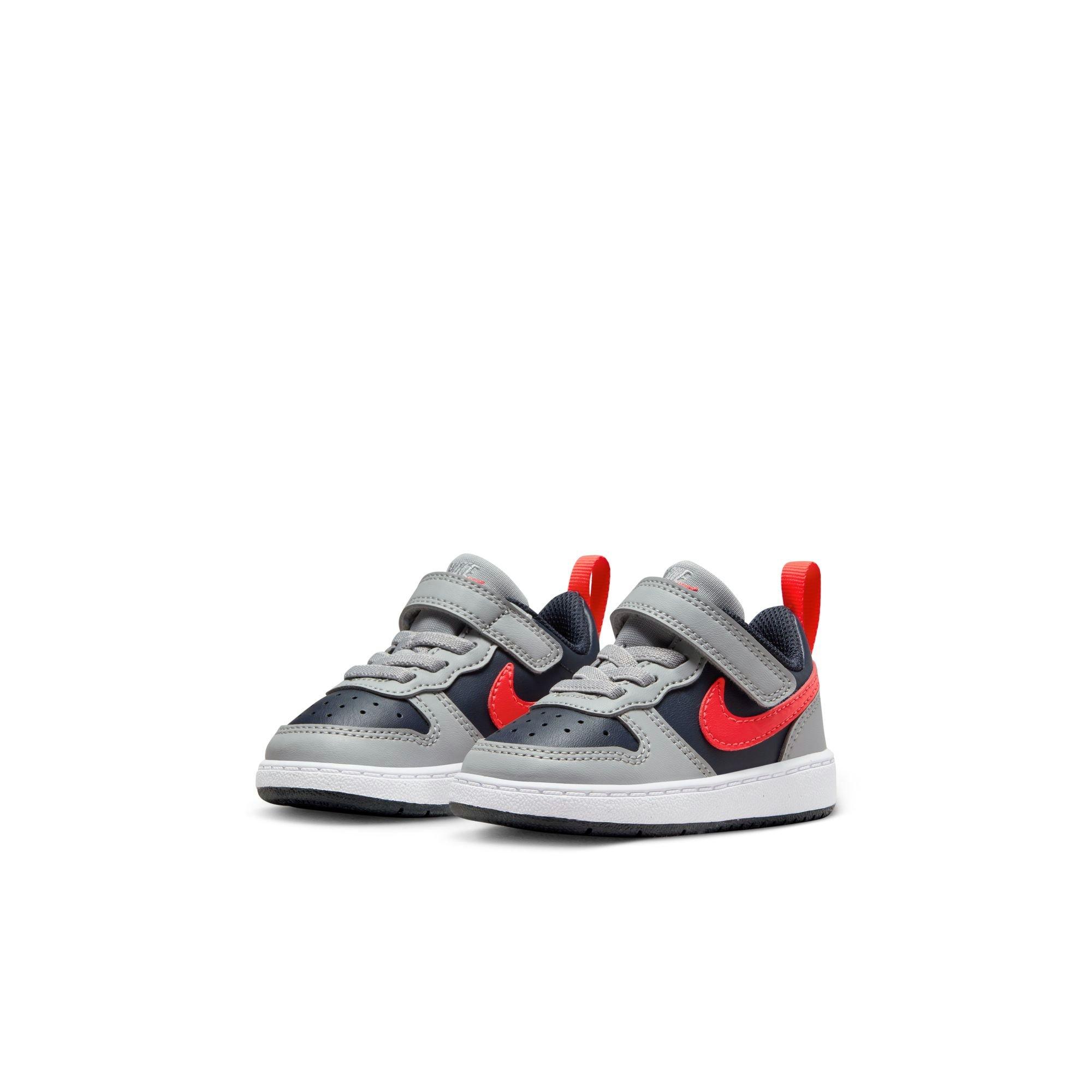 Nike Court Borough Low Recraft Toddler Boys'  "Lt Smoke Grey/Bright Crimson" Shoe
