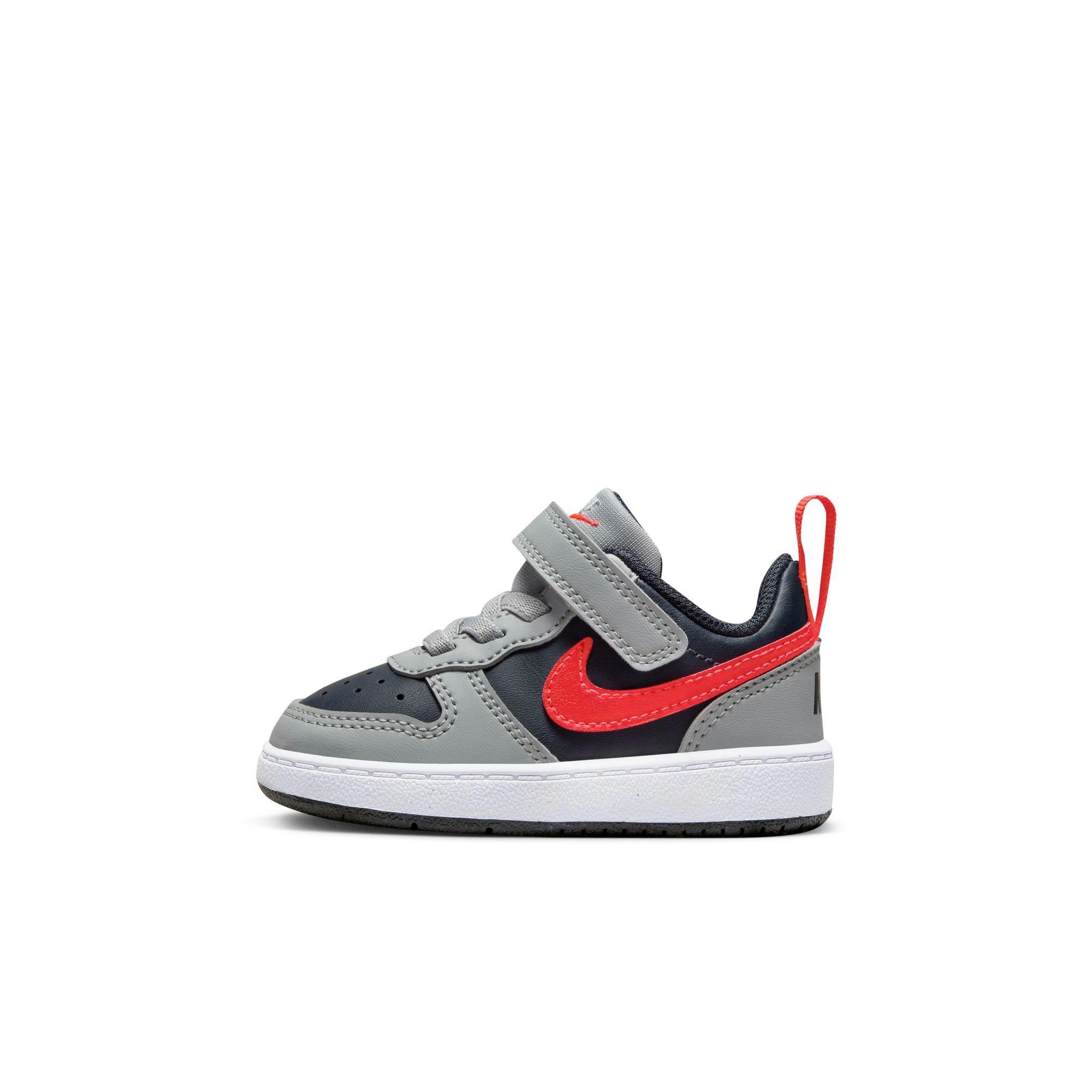 Nike Court Borough Low Recraft Toddler Boys'  "Lt Smoke Grey/Bright Crimson" Shoe