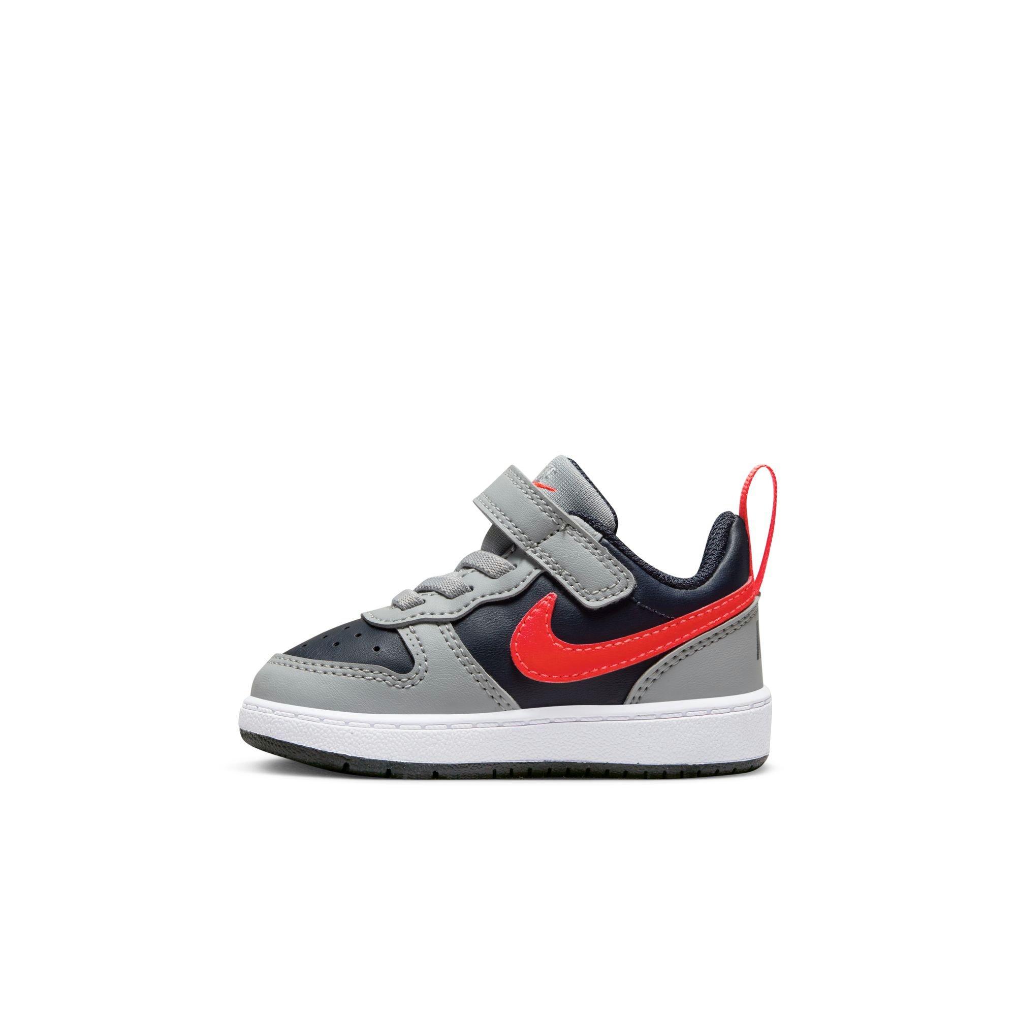 Nike Court Borough Low Recraft Toddler Boys'  "Lt Smoke Grey/Bright Crimson" Shoe