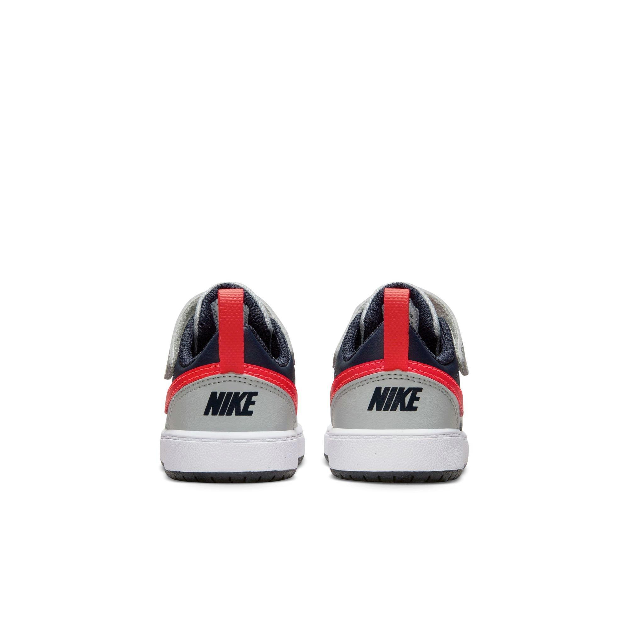 Nike Court Borough Low Recraft Toddler Boys'  "Lt Smoke Grey/Bright Crimson" Shoe