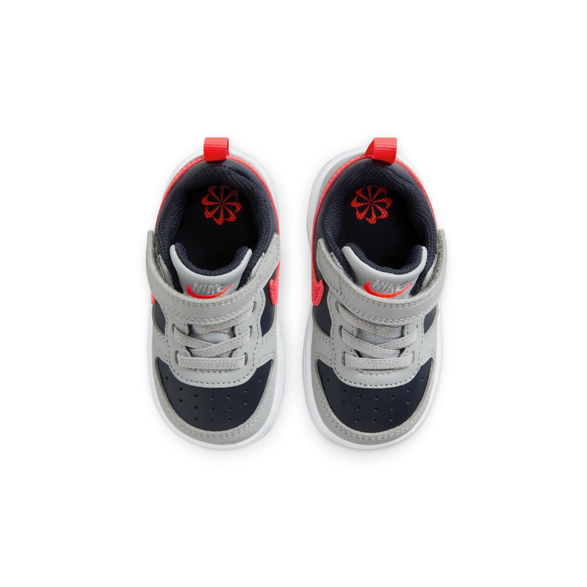 Nike Court Borough Low Recraft Toddler Boys'  "Lt Smoke Grey/Bright Crimson" Shoe