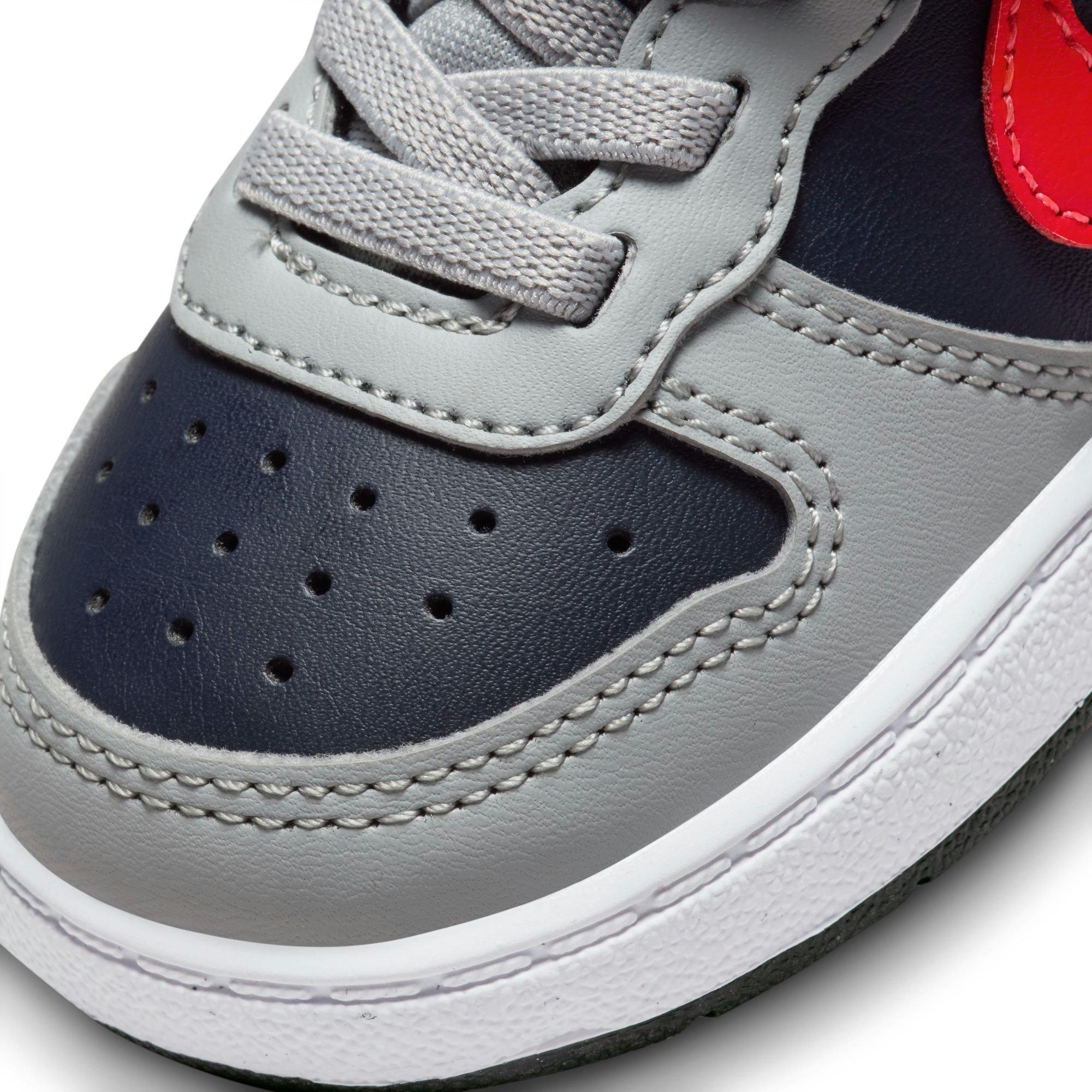 Nike Court Borough Low Recraft Toddler Boys'  "Lt Smoke Grey/Bright Crimson" Shoe