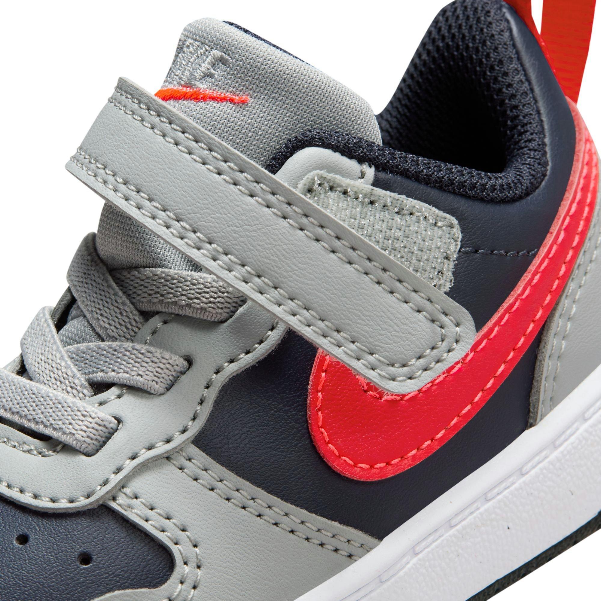 Nike Court Borough Low Recraft Toddler Boys'  "Lt Smoke Grey/Bright Crimson" Shoe