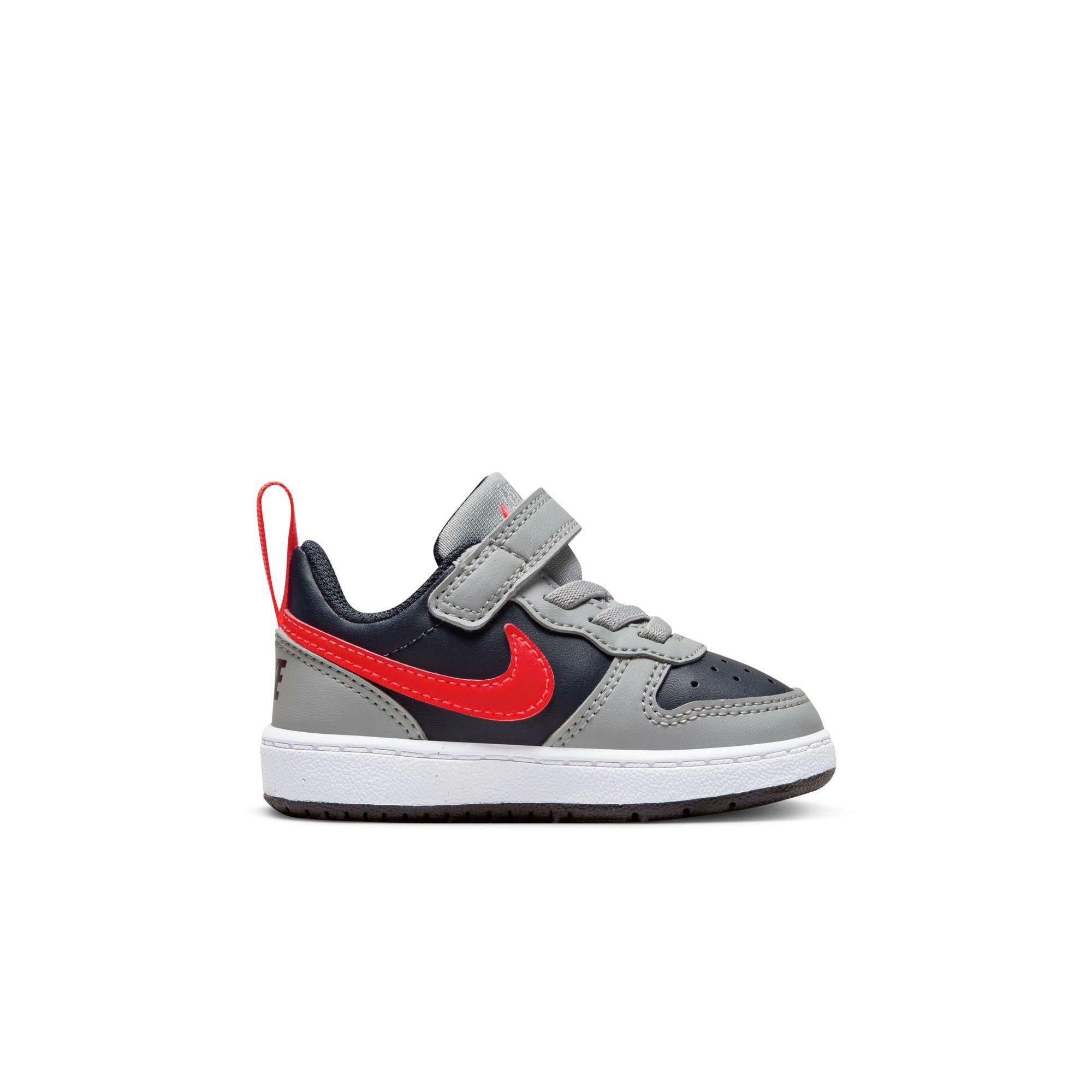 Nike Court Borough Low Recraft Toddler Boys'  "Lt Smoke Grey/Bright Crimson" Shoe