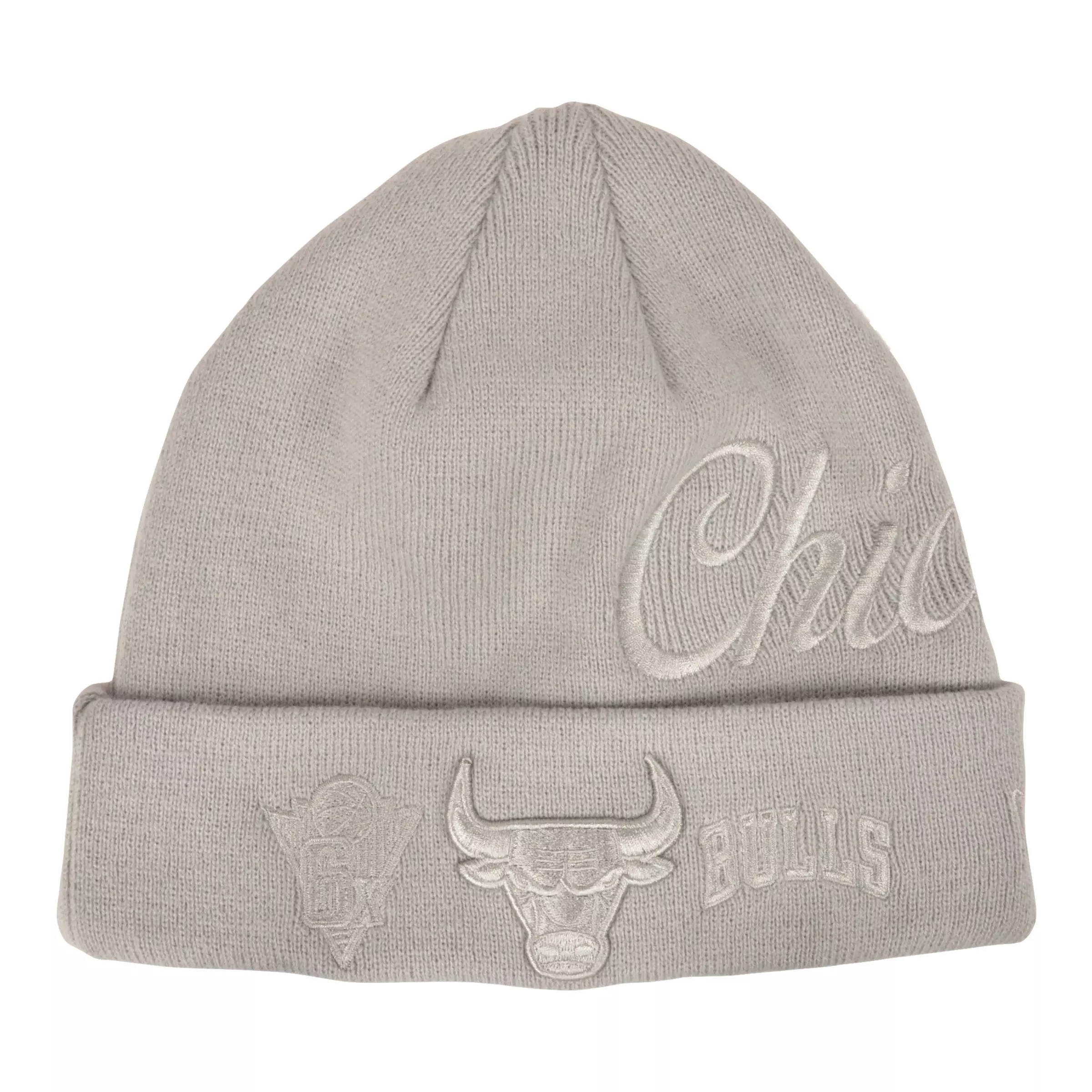 Mew Era Chicago Bulls Champs Cuff Knit Beanie-Grey - GREY