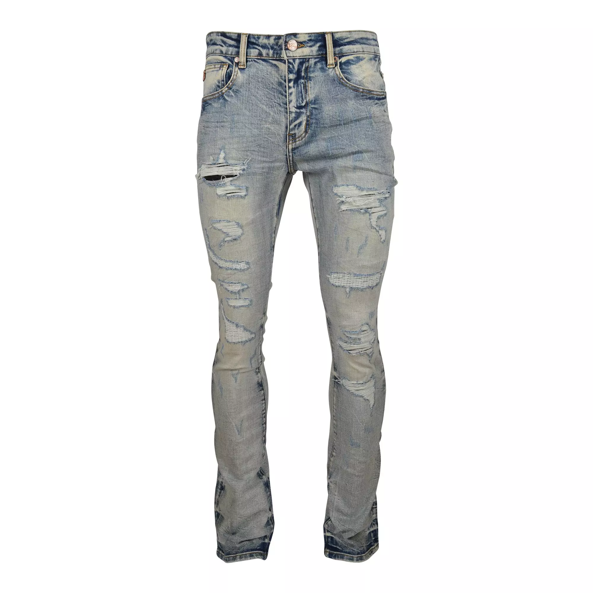 Men's Stacked Fit Distressed Denim Jeans