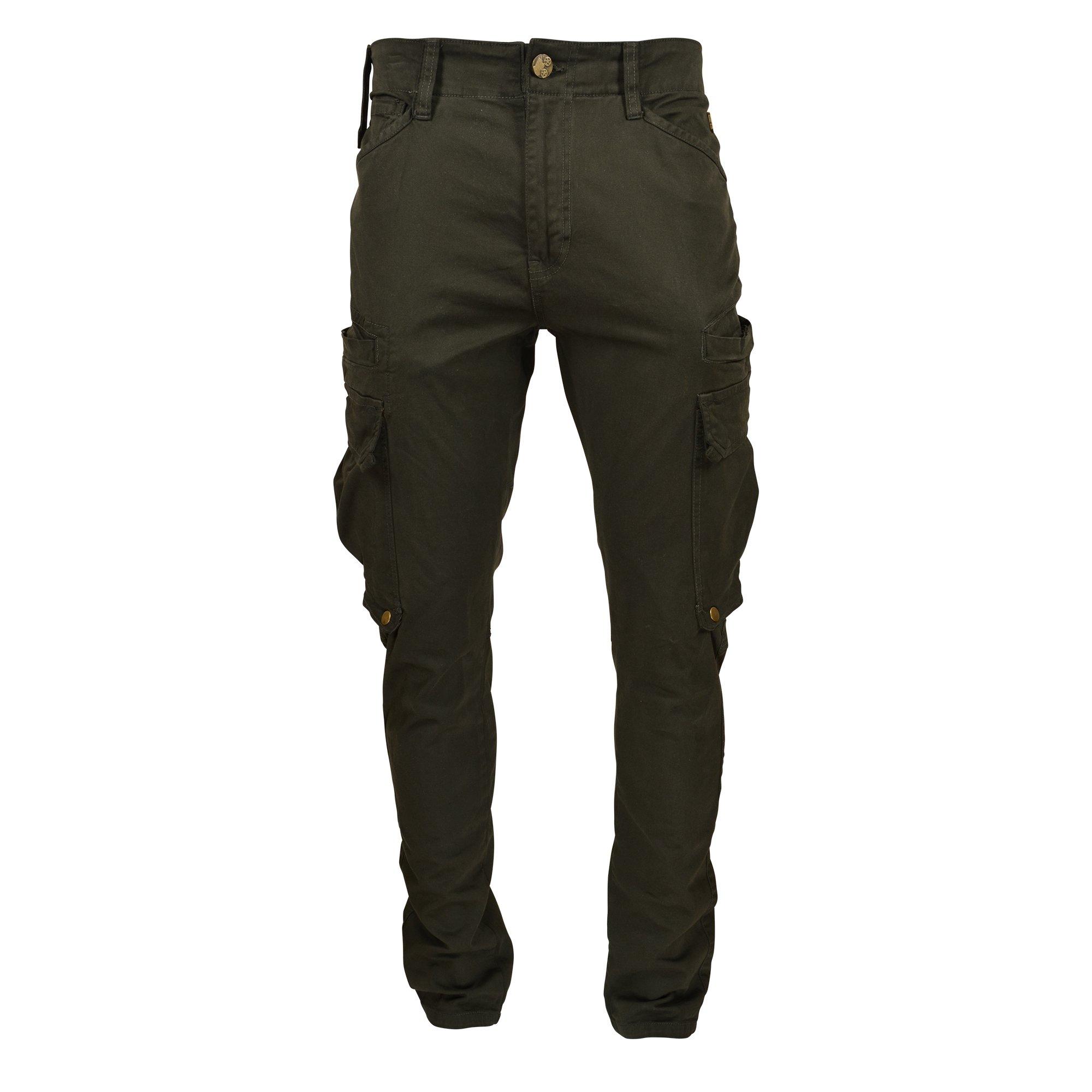 Grindhouse Men's Olive Twill Multi Cargo Pants - GREEN