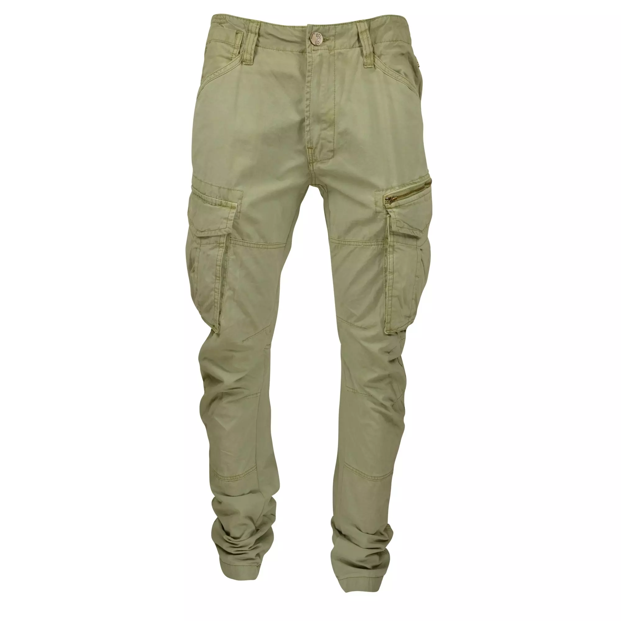 Grindhouse Men's Light Green Twill Multi Cargo Pocket Pants - GREEN