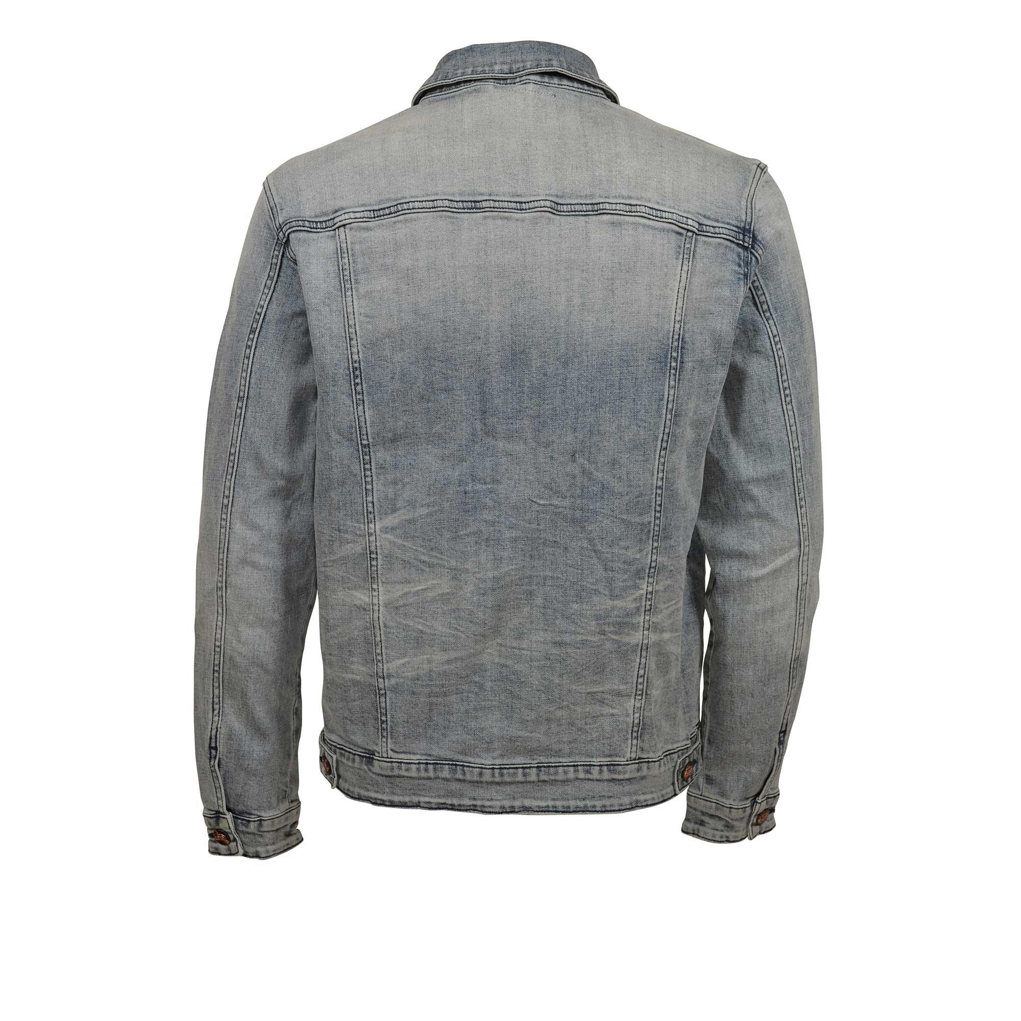 Grindhouse Blue Vintage Ripped Denim Men's Jacket